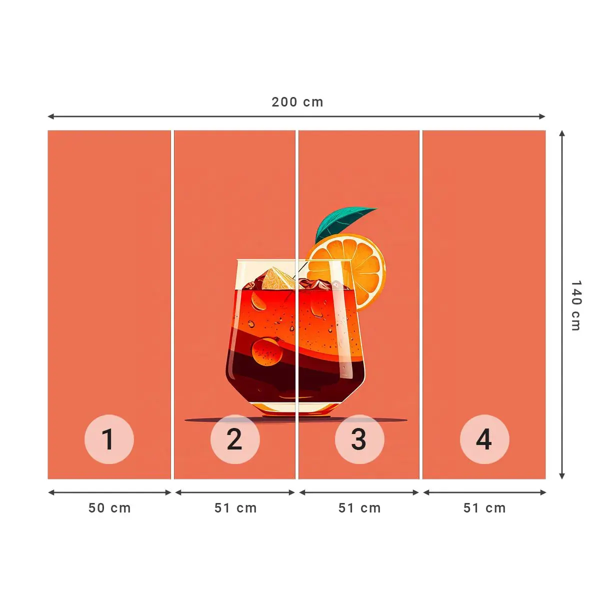 Selbstklebende Fototapete Deluxe Sticker - Sommerliche Erfrischung - Cocktail, Trinken, Trinken - 200x140 cm