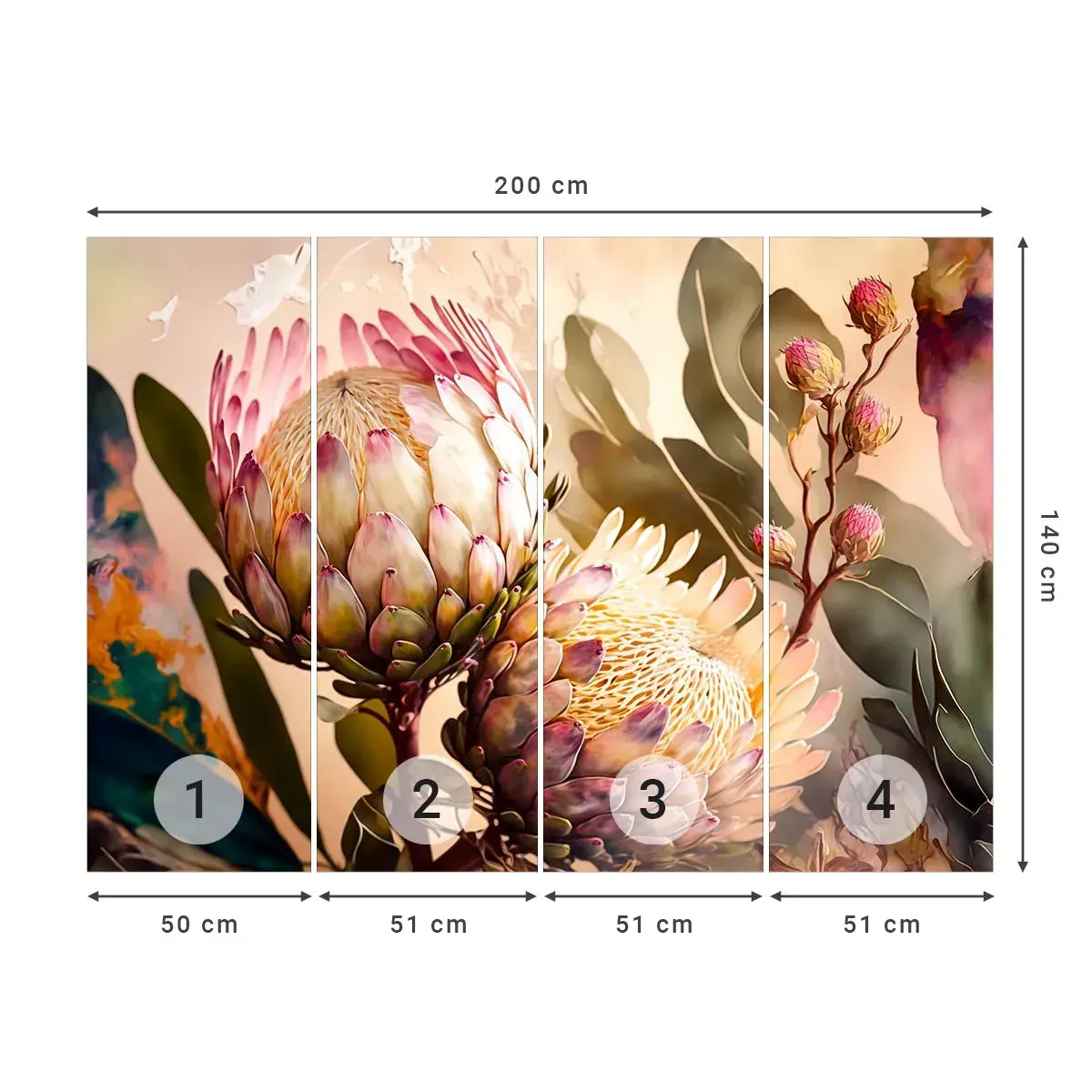 Självhäftande Fototapet Deluxe Sticker - Ömsint omfamnad - Blommor, Växter, Botanik - 200x140 cm