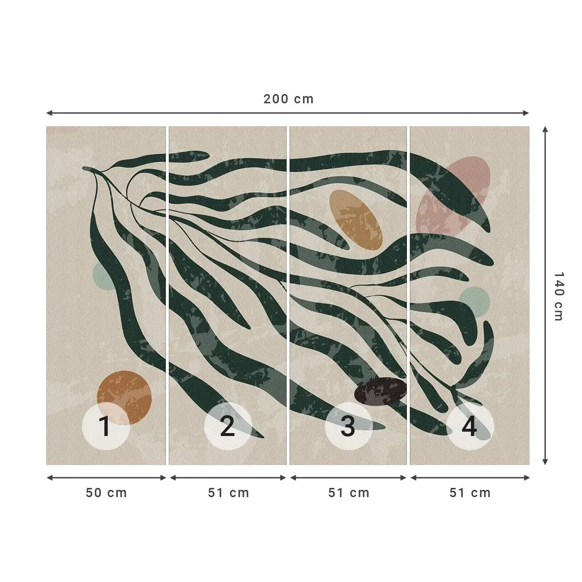 Self-Adhesive Photo Wallpaper Deluxe Sticker - Among the Green - Boho, Plant, Modern - 200x140 cm