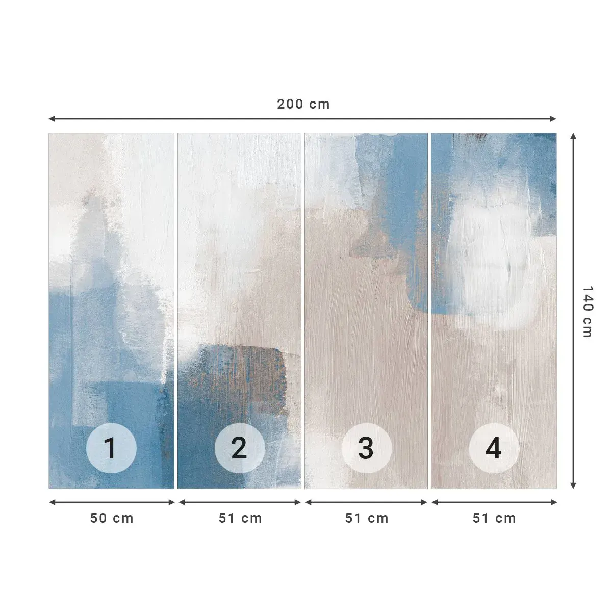 Selbstklebende Fototapete Deluxe Sticker - Rosa Abstraktion hinter einem blauen Vorhang - Stück, Zeitgenössisch, Farben - 200x140 cm