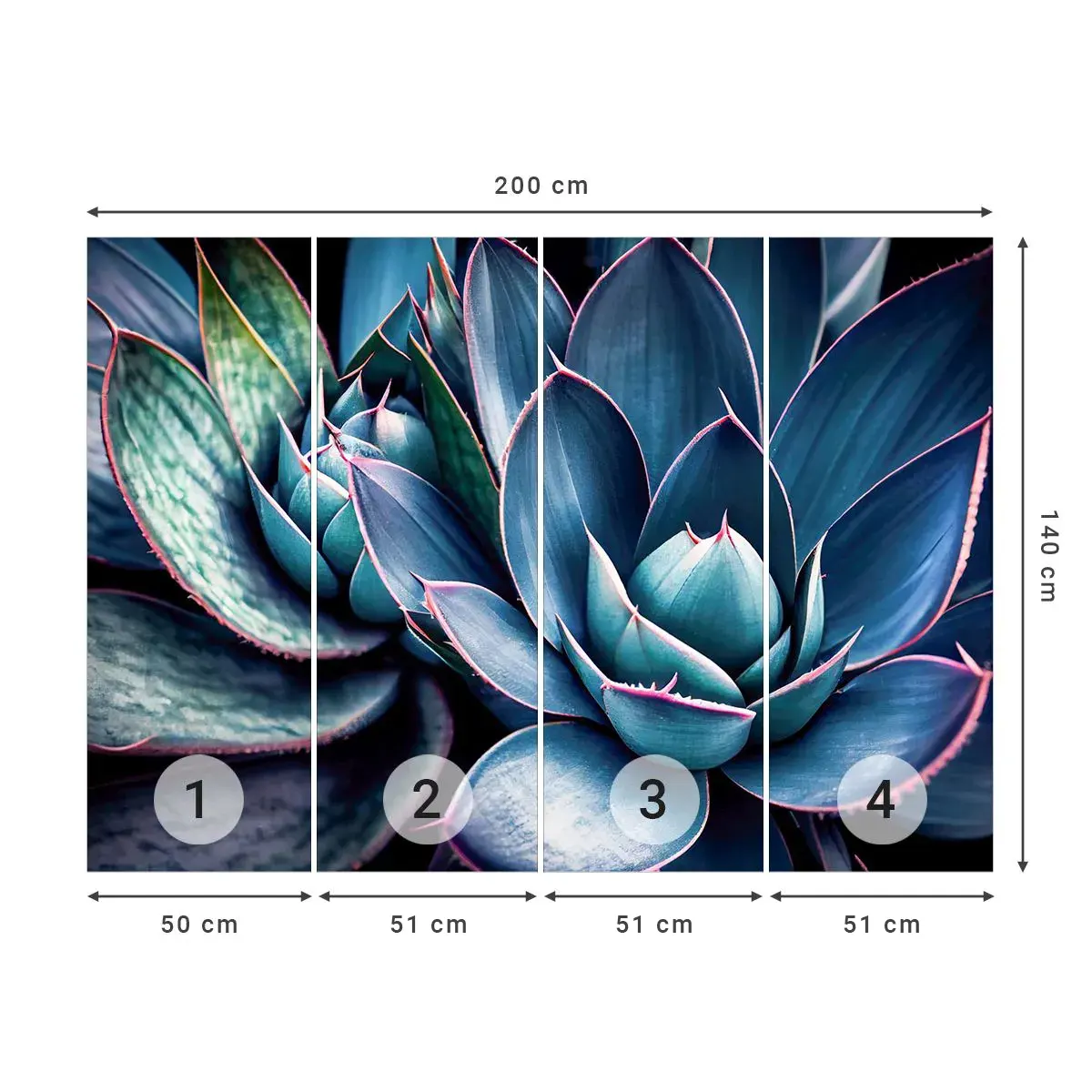 Tapet Autoadeziv Deluxe Sticker - Forța vitală - Flori, Botanică, Suculent - 200x140 cm