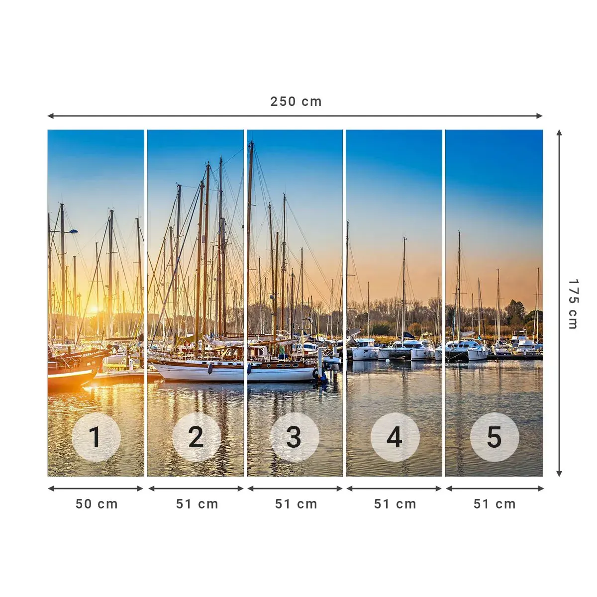 Papel de Parede Autocolante Deluxe Sticker - O vento também deve dormir - Paisagem, Marina, Barco a vela - 250x175 cm