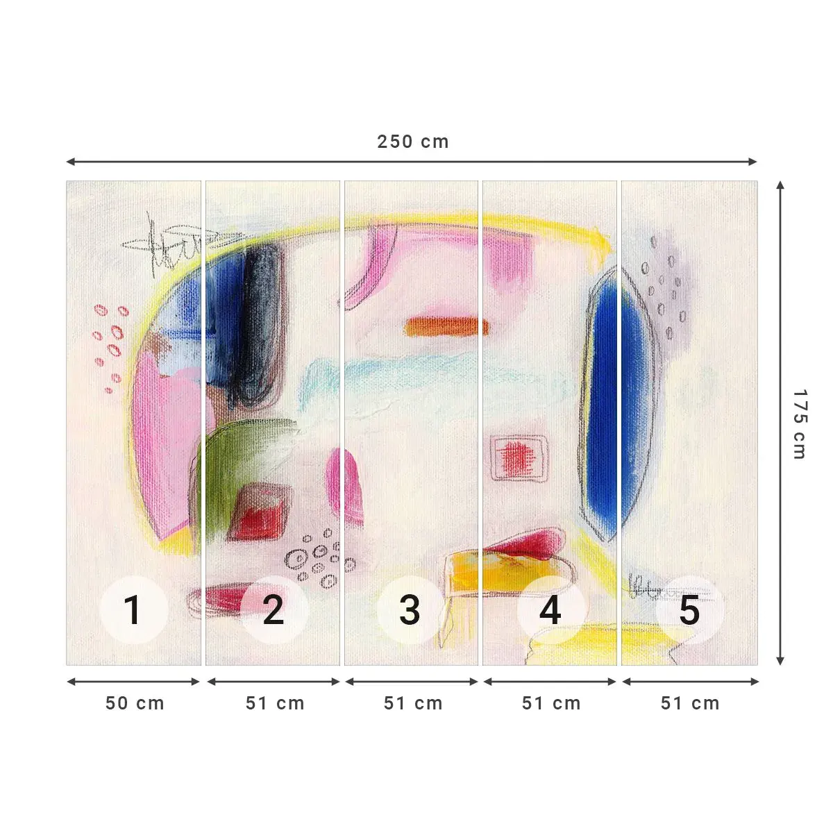 Papier Peint Autocollant Deluxe Sticker - Plus convexe que concave ou plat - Abstraction, Morceau, Éléphant - 250x175 cm