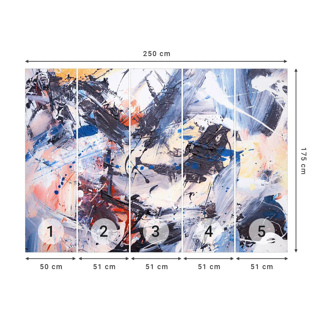 Tapet Autoadeziv Deluxe Sticker - Dansul nebun al abstracției - Abstracția, Bucată, Pictura - 250x175 cm