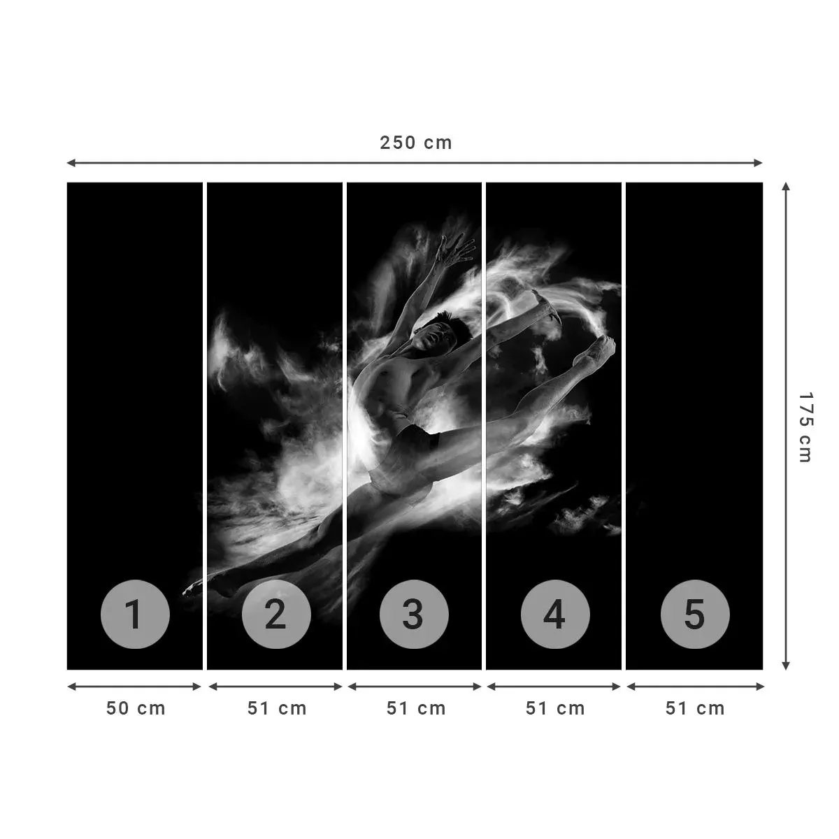 Tapet Autoadeziv Deluxe Sticker - Oprit în zbor - Dansator, Balet, Cultură - 250x175 cm