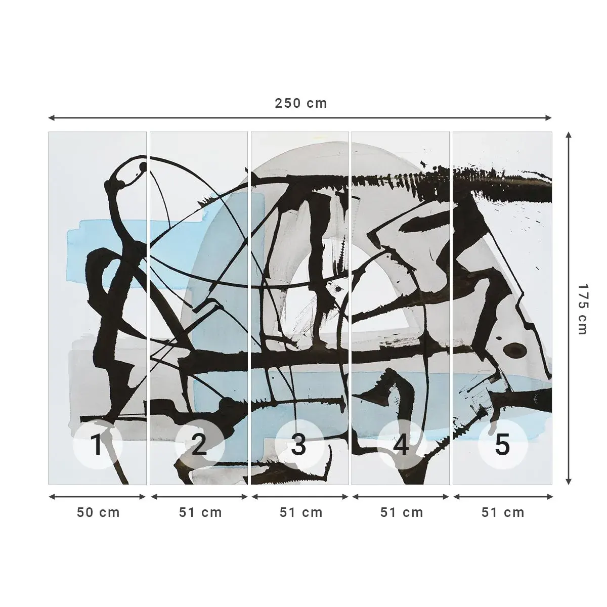 Fotomurali Autoadesivo Deluxe Sticker - Blu nonostante tutto - Astrazione, Pezzo, Caos - 250x175 cm