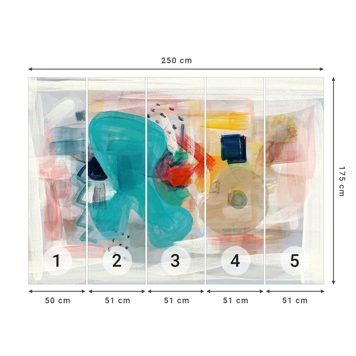 Selbstklebende Fototapete Deluxe Sticker - Buntes Spiel - Abstraktion, Farben, Stück - 250x175 cm