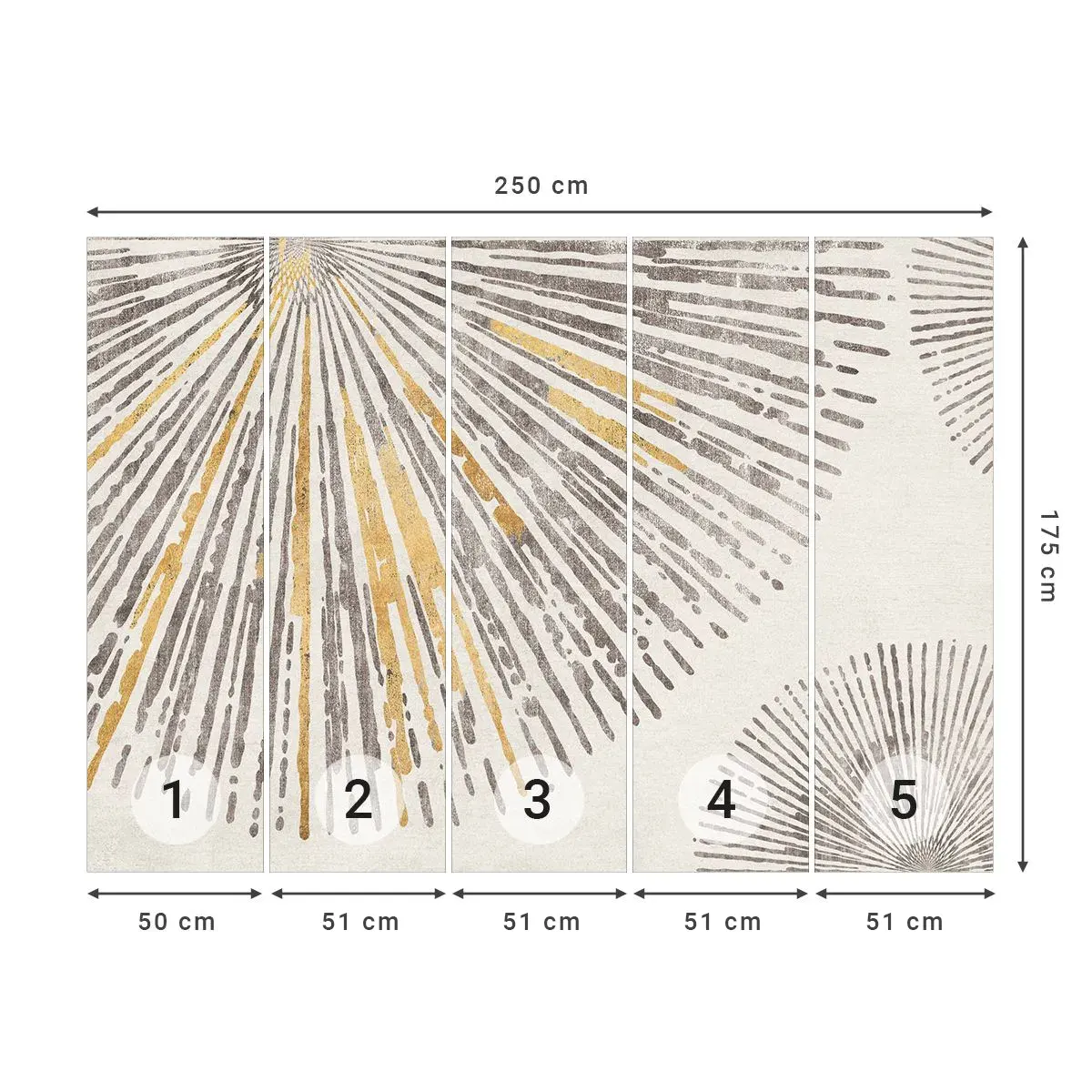 Papel de Parede Autocolante Deluxe Sticker - A beleza do raio - Minimalismo, Brilhante, Linhas - 250x175 cm