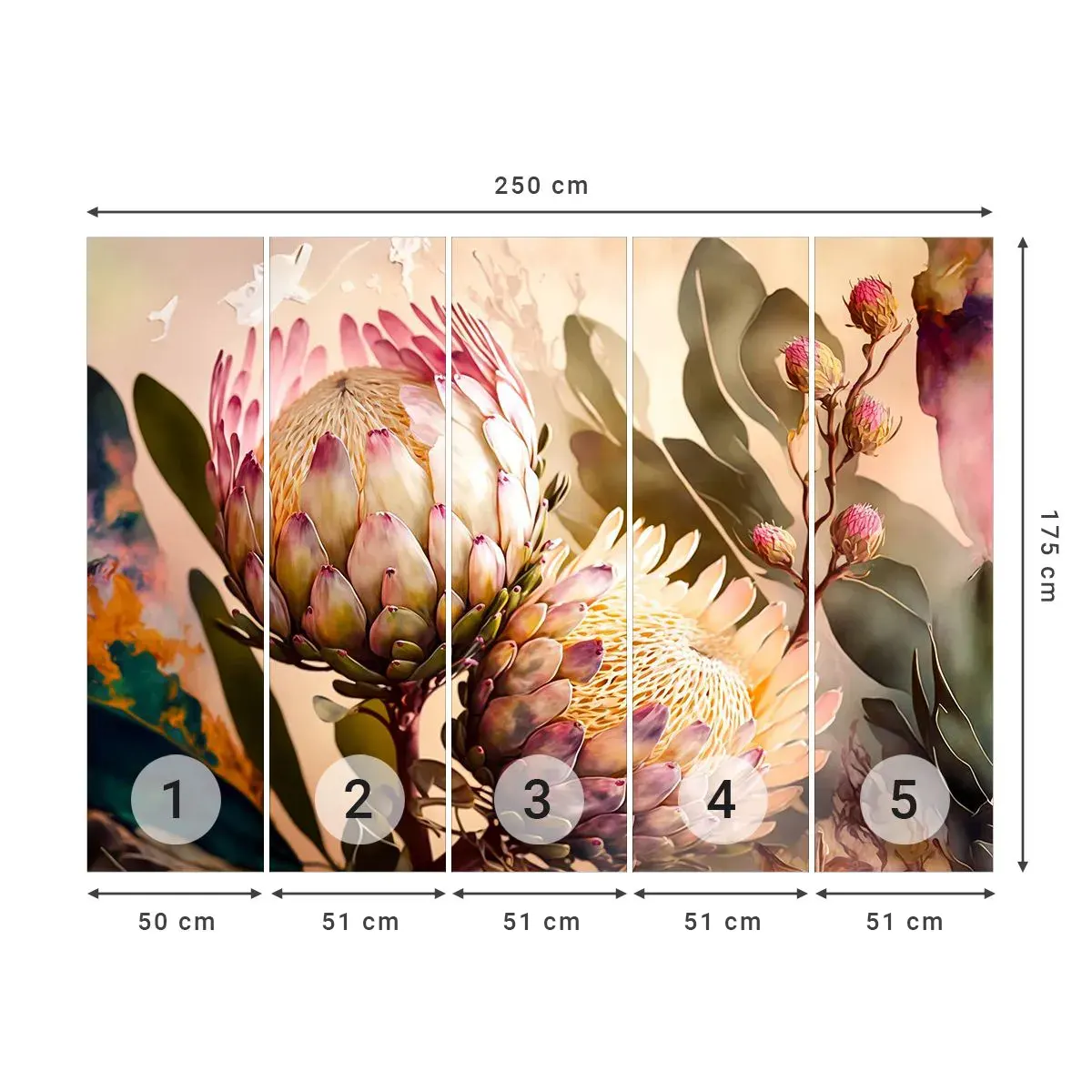 Självhäftande Fototapet Deluxe Sticker - Ömsint omfamnad - Blommor, Växter, Botanik - 250x175 cm