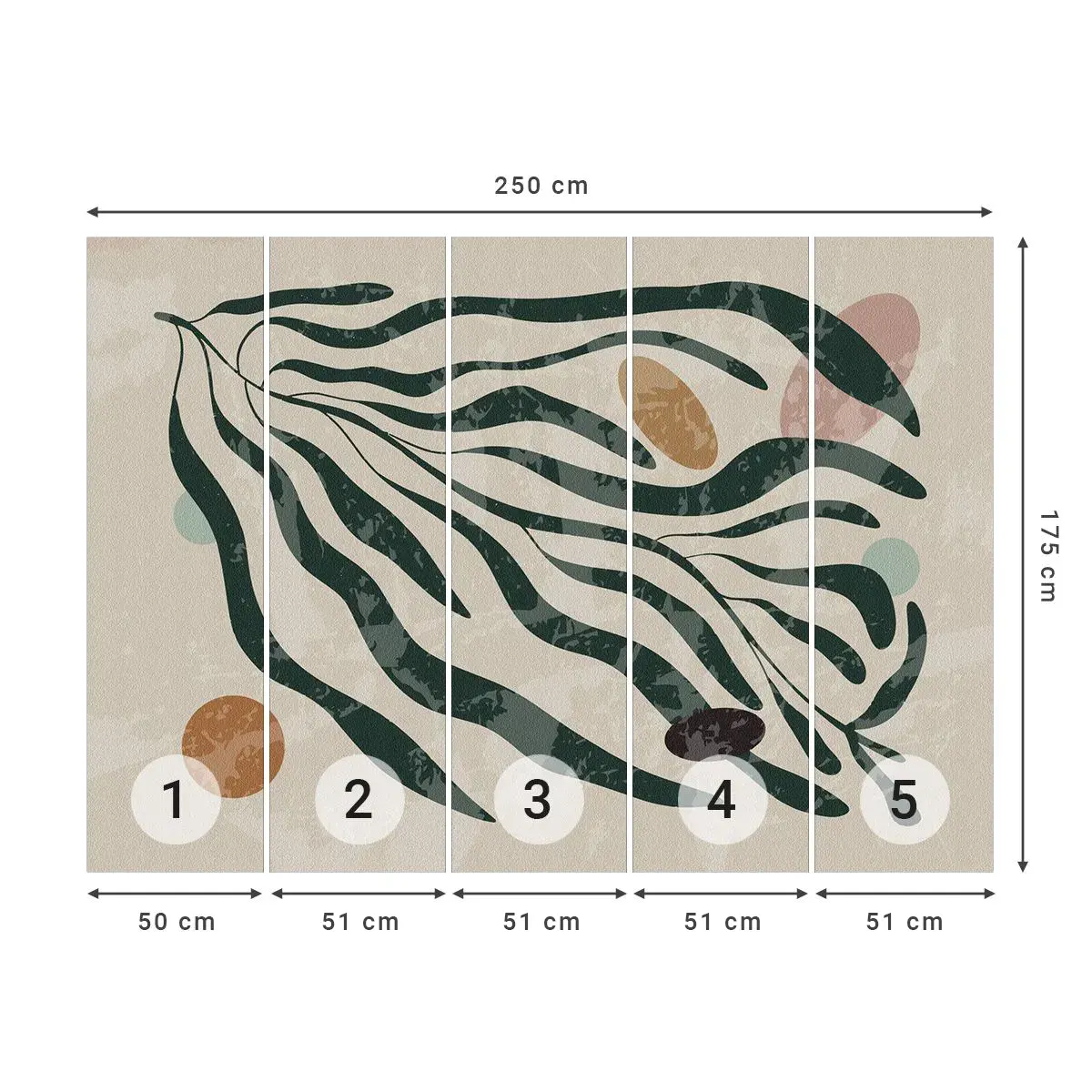 Self-Adhesive Photo Wallpaper Deluxe Sticker - Among the Green - Boho, Plant, Modern - 250x175 cm