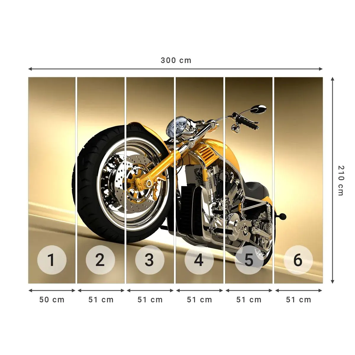 Zelfklevend Fotobehang Deluxe Sticker - Een droom van kracht en snelheid - Motor, Motor, Automobiel - 300x210 cm