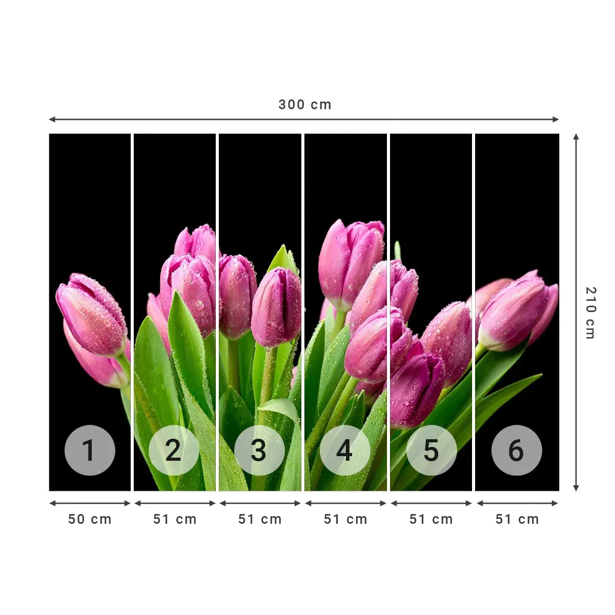 Self-Adhesive Photo Wallpaper Deluxe Sticker - Lilac Joy of Spring - Flowers, Tulips, Bouquet of flowers - 300x210 cm