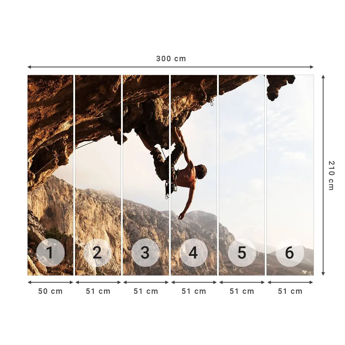 Selbstklebende Fototapete Deluxe Sticker - Die Welt ist in einer Hand auf einem Felsblock geschrumpft - Insel Kalymnos, Klettern, Landschaft - 300x210 cm