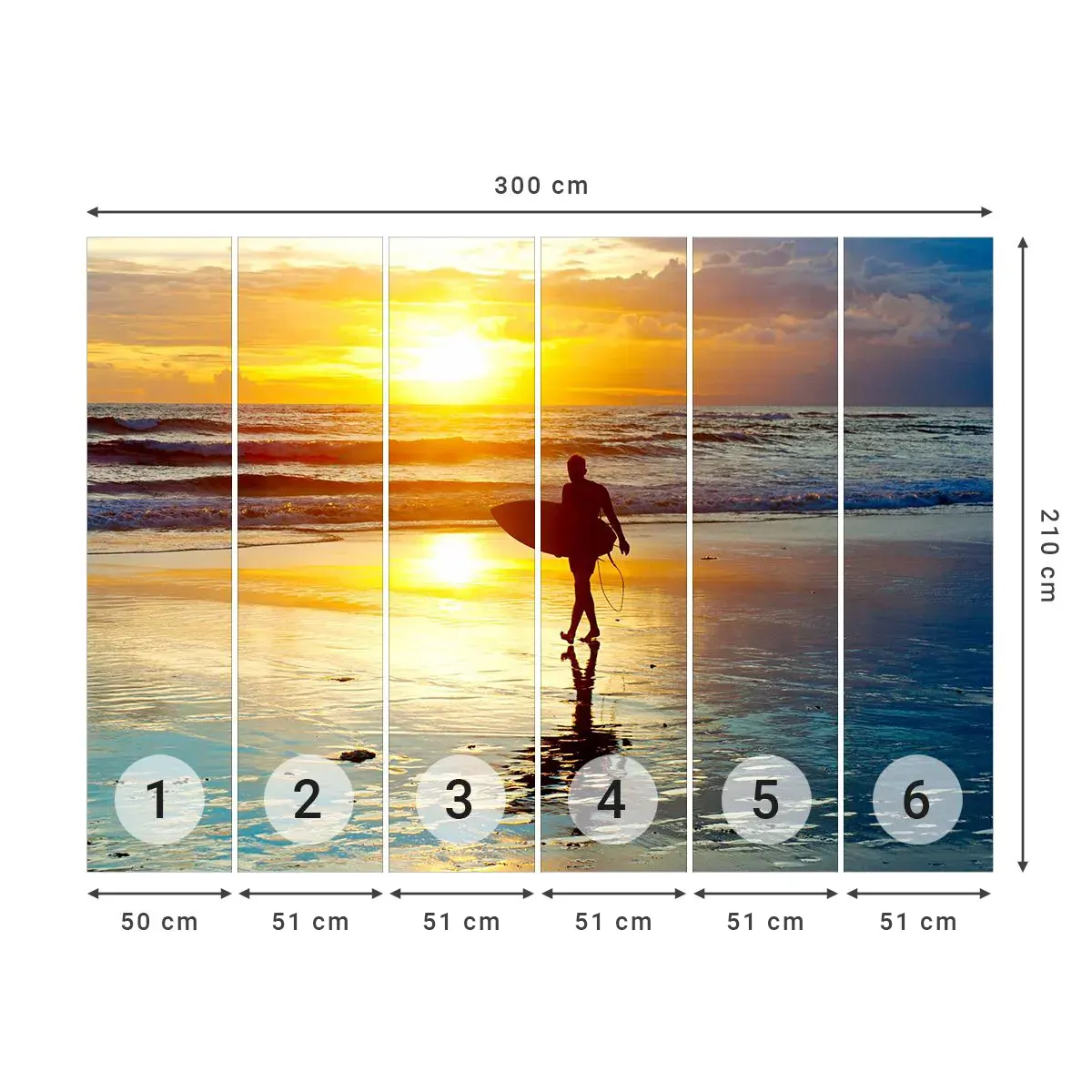 Papel de Parede Autocolante Deluxe Sticker - O Retorno do Guerreiro - Esporte, Surfar, Indonésia - 300x210 cm