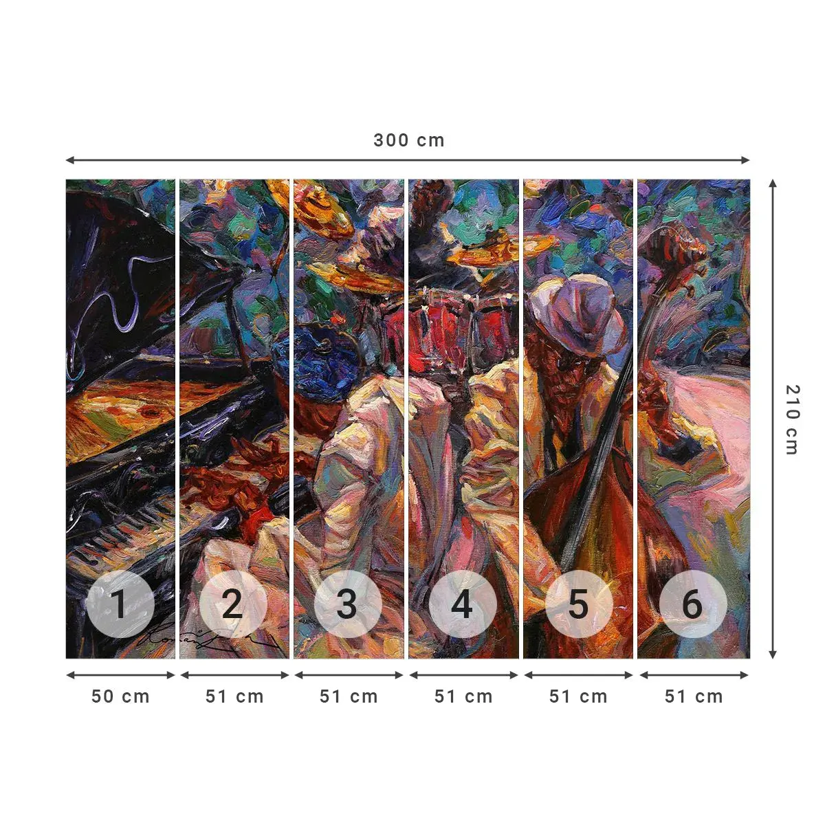 Fototapeta Samoprzylepna Deluxe Sticker - W jednym rytmie - Muzyka, Jazz, Kontrabas - 300x210 cm