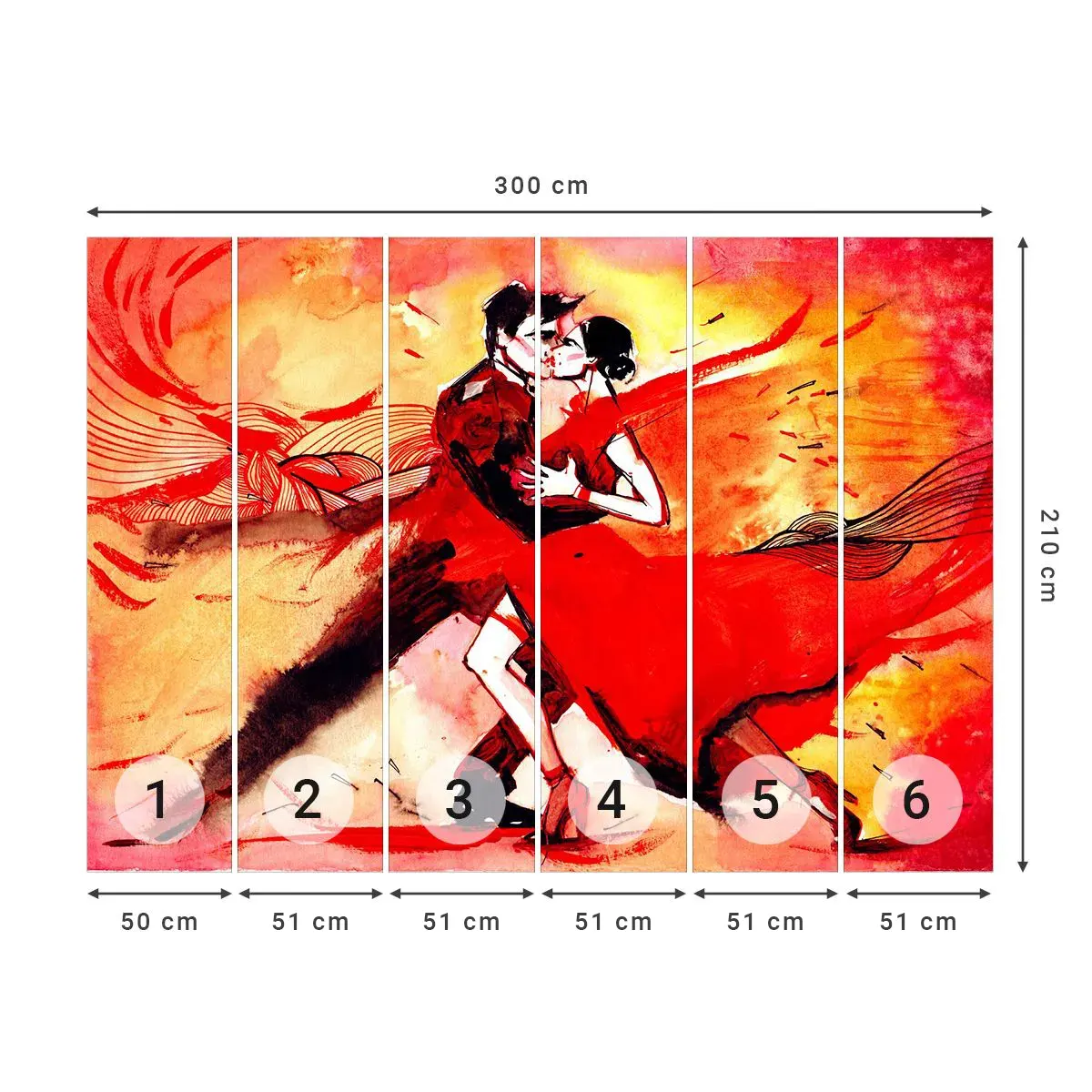 Self-Adhesive Photo Wallpaper Deluxe Sticker - Purple Rhythm of Passion - Abstraction, Dance, Tango - 300x210 cm