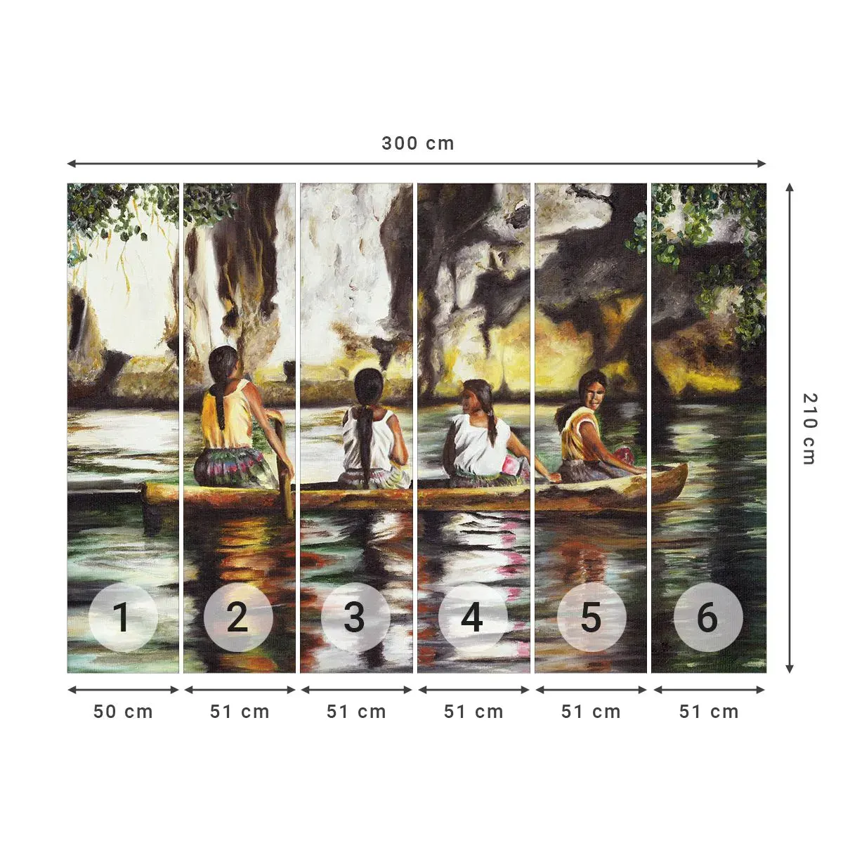 Självhäftande Fototapet Deluxe Sticker - I polynesiskt paradis - Resor, Landskap, Flod - 300x210 cm