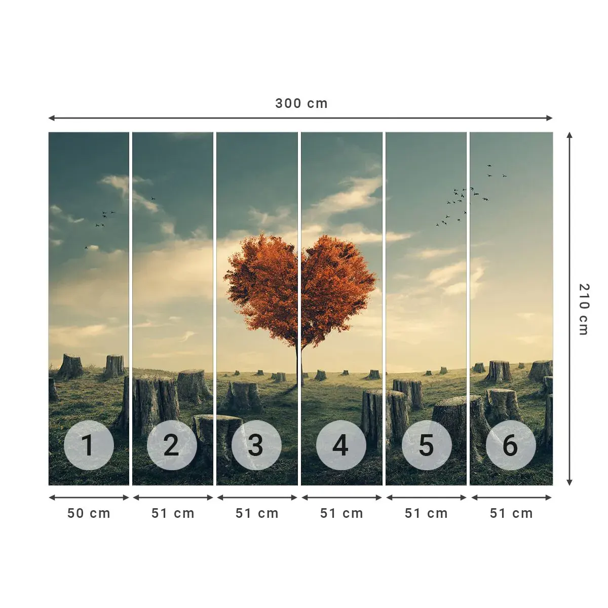 Fotomurali Autoadesivo Deluxe Sticker - C'è sempre speranza - Astrazione, Paesaggio, Albero - 300x210 cm