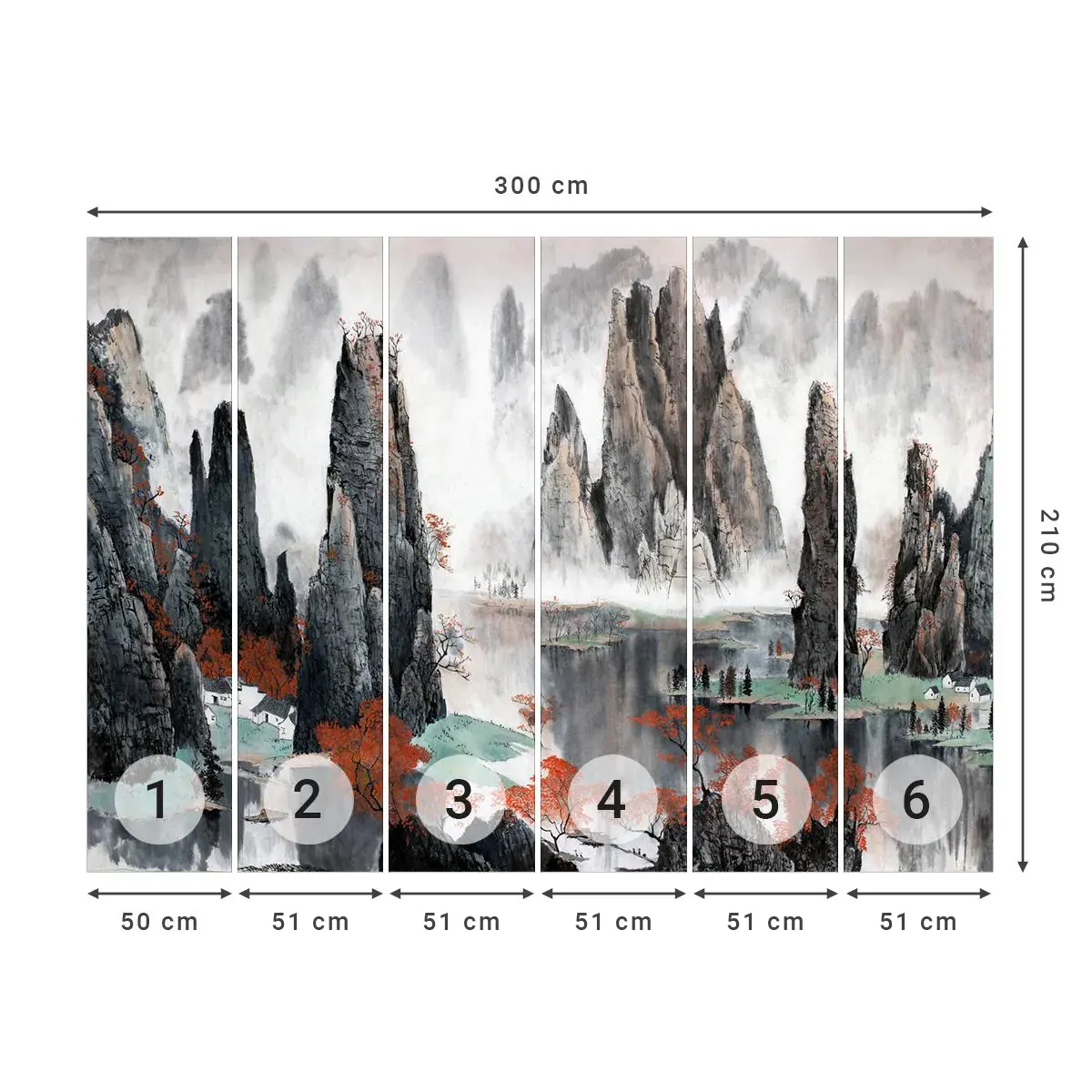 Papier Peint Autocollant Deluxe Sticker - De puissants gardiens - Abstraction, Fantaisie, Paysage - 300x210 cm