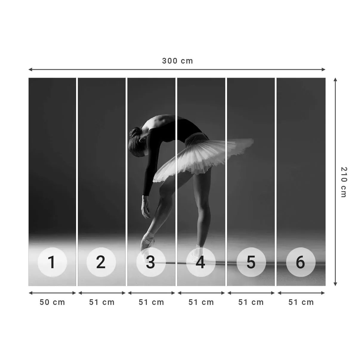 Selbstklebende Fototapete Deluxe Sticker - Bella Ballerina - Ballerina, Ballett, Tanzen - 300x210 cm