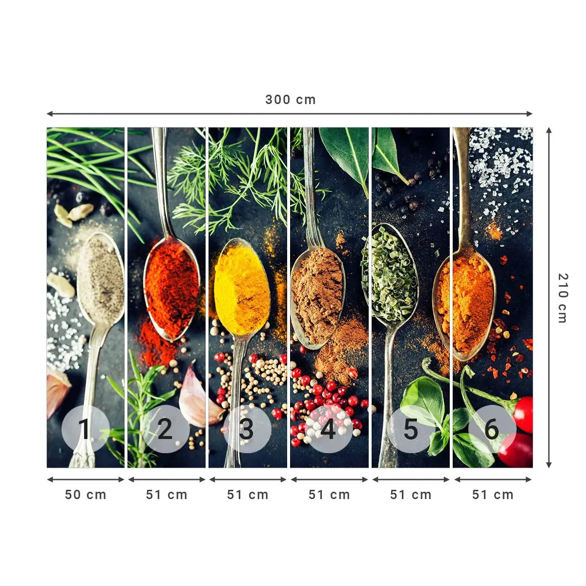 Samolepiaca Fototapeta Deluxe Sticker - Kulinárska mágia - Korenie, Bylinky, Kuchyňa - 300x210 cm