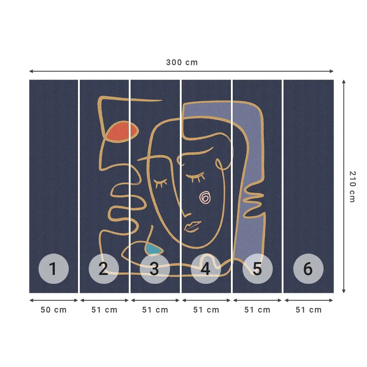 Zelfklevend Fotobehang Deluxe Sticker - In nadenken - Portret, Gezicht, Deel - 300x210 cm