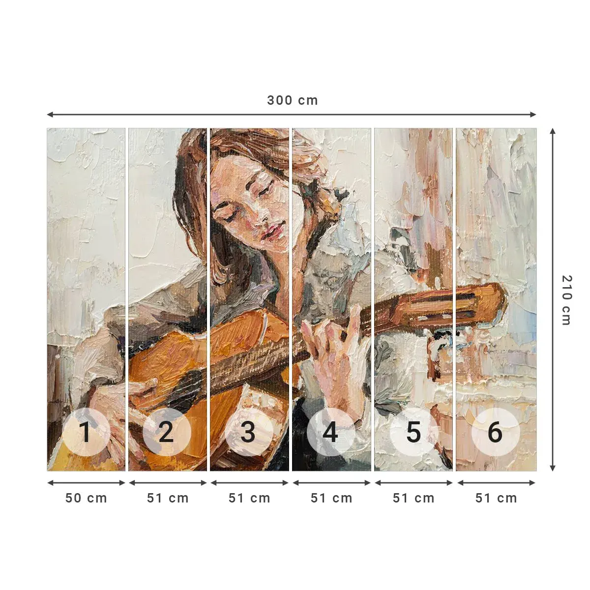 Samolepiaca Fototapeta Deluxe Sticker - Koncert pre gitaru a dievčenské srdce - Gitara, Hudba, Dievča - 300x210 cm