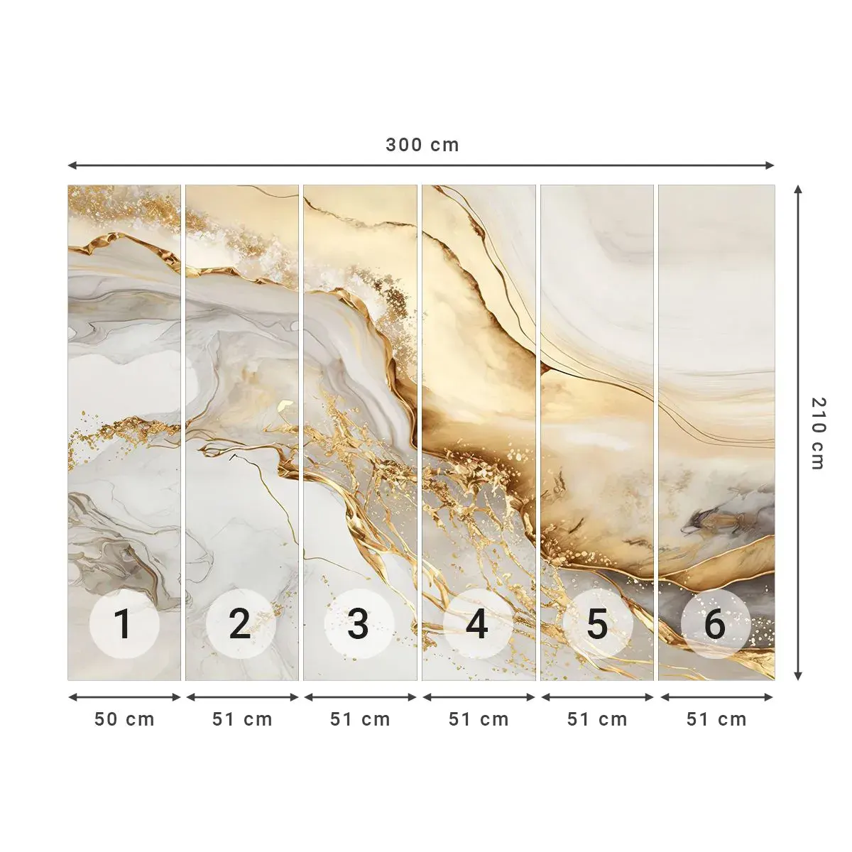 Papel de Parede Autocolante Deluxe Sticker - Abstração: beleza e bondade - Mármore, Glamour, Elegante - 300x210 cm