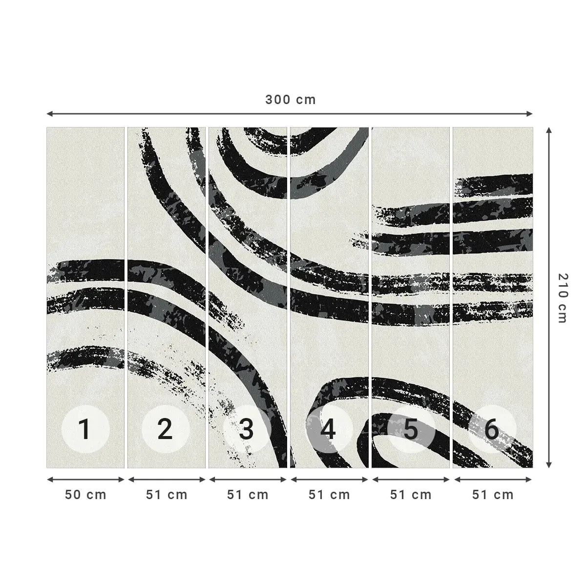 Selbstklebende Fototapete Deluxe Sticker - Bei Hälfte angehalten - Minimalismus, Striche, Boho - 300x210 cm