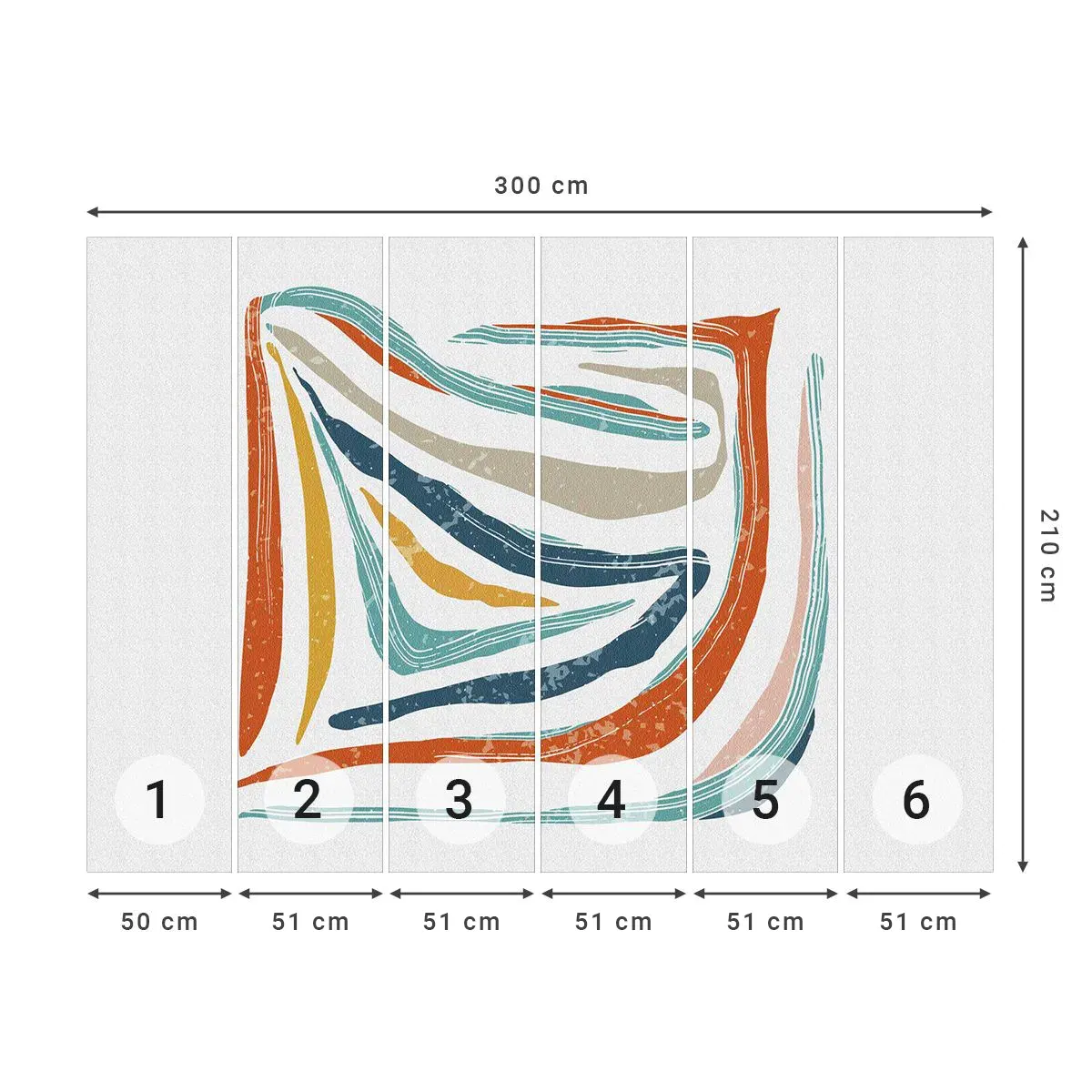 Fotomurali Autoadesivo Deluxe Sticker - Astrazione piacevolmente sorridente - Boho, Pezzo, Moderno - 300x210 cm