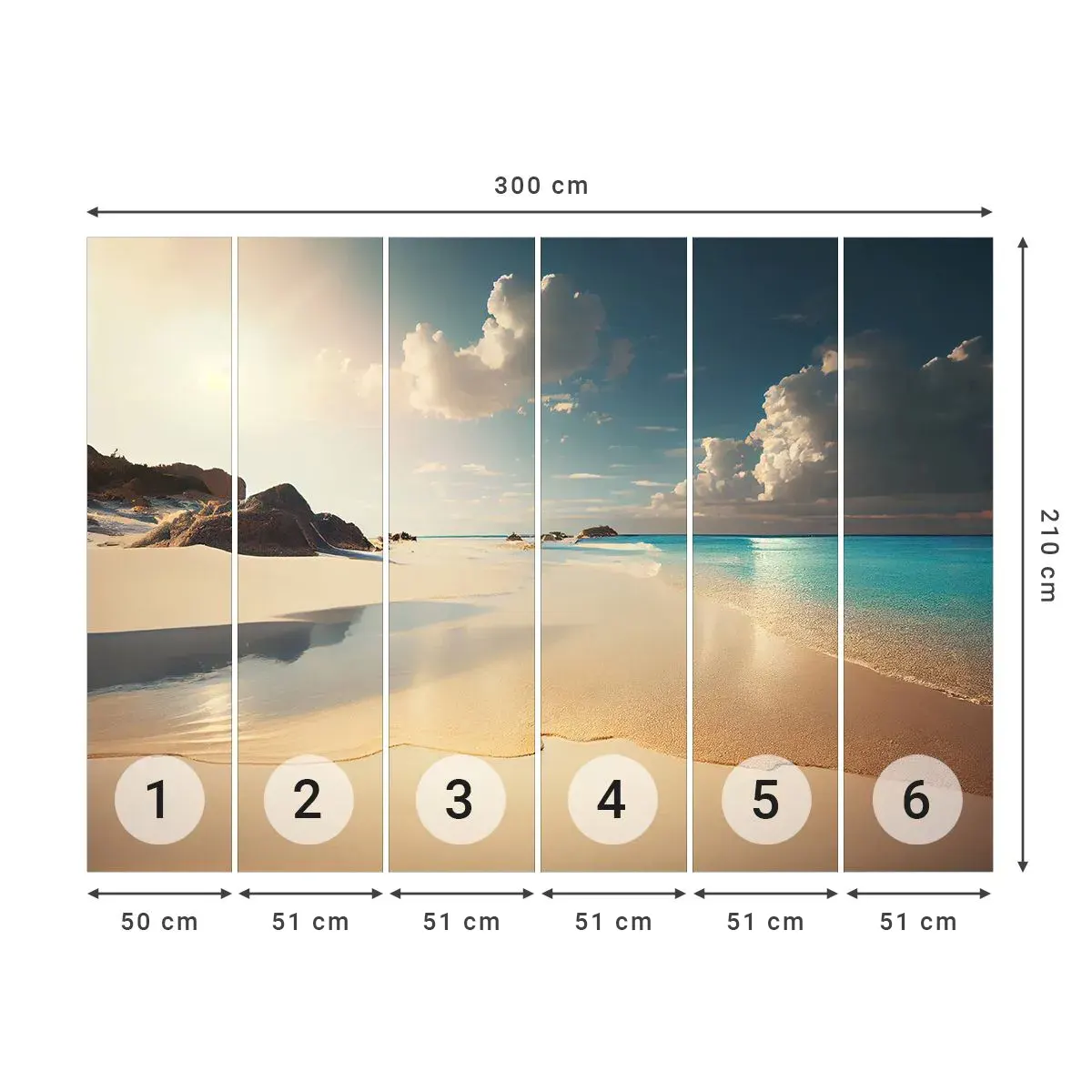 Papier Peint Autocollant Deluxe Sticker - Une journée de rêve - Plage sauvage, Océan, Bord - 300x210 cm