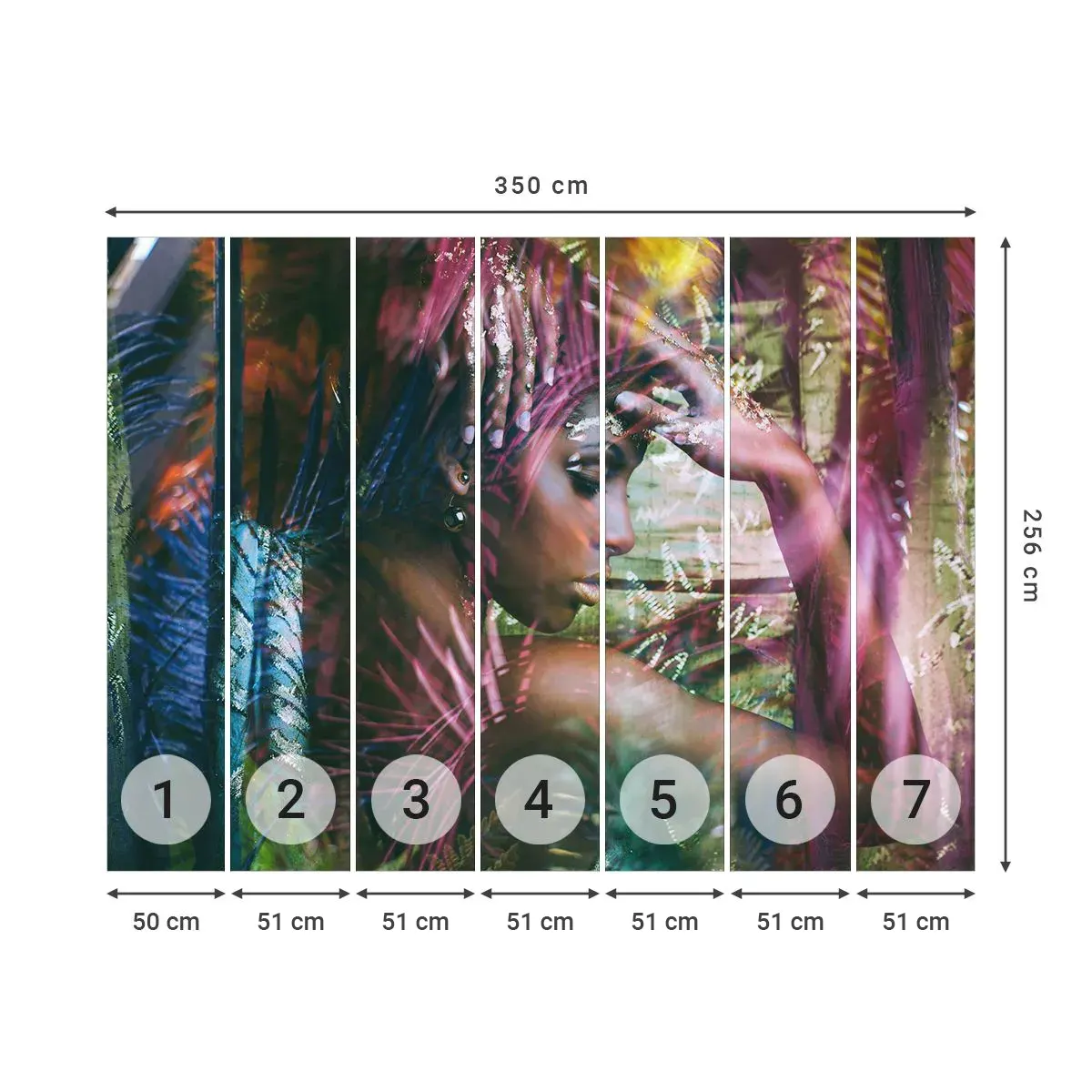 Samolepiaca Fototapeta Deluxe Sticker - Matka príroda v džungli - Žena, Afriky, Afriky - 350x256 cm