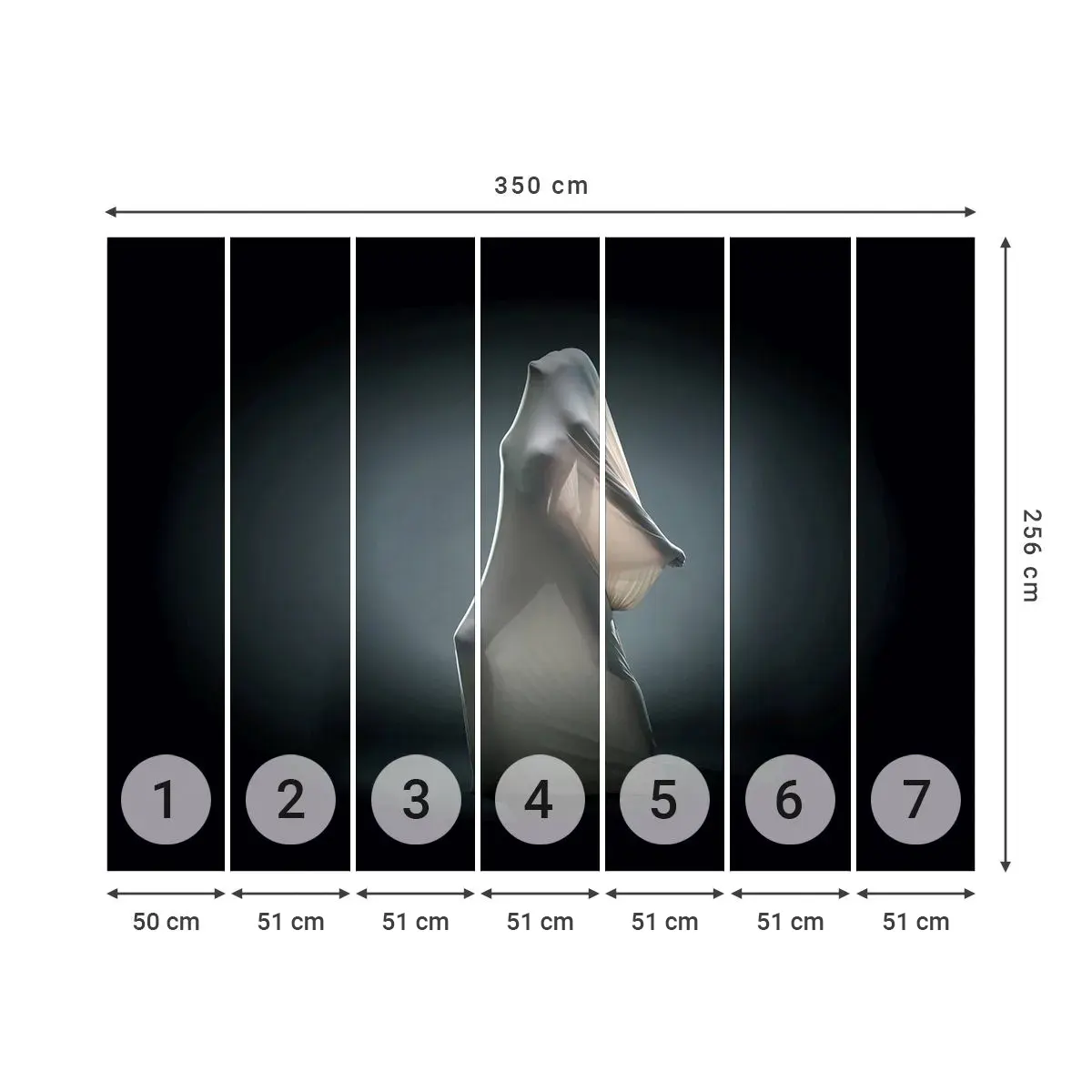 Selbstklebende Fototapete Deluxe Sticker - Versteckte Wünsche - Frau, Tanzen, Stück - 350x256 cm