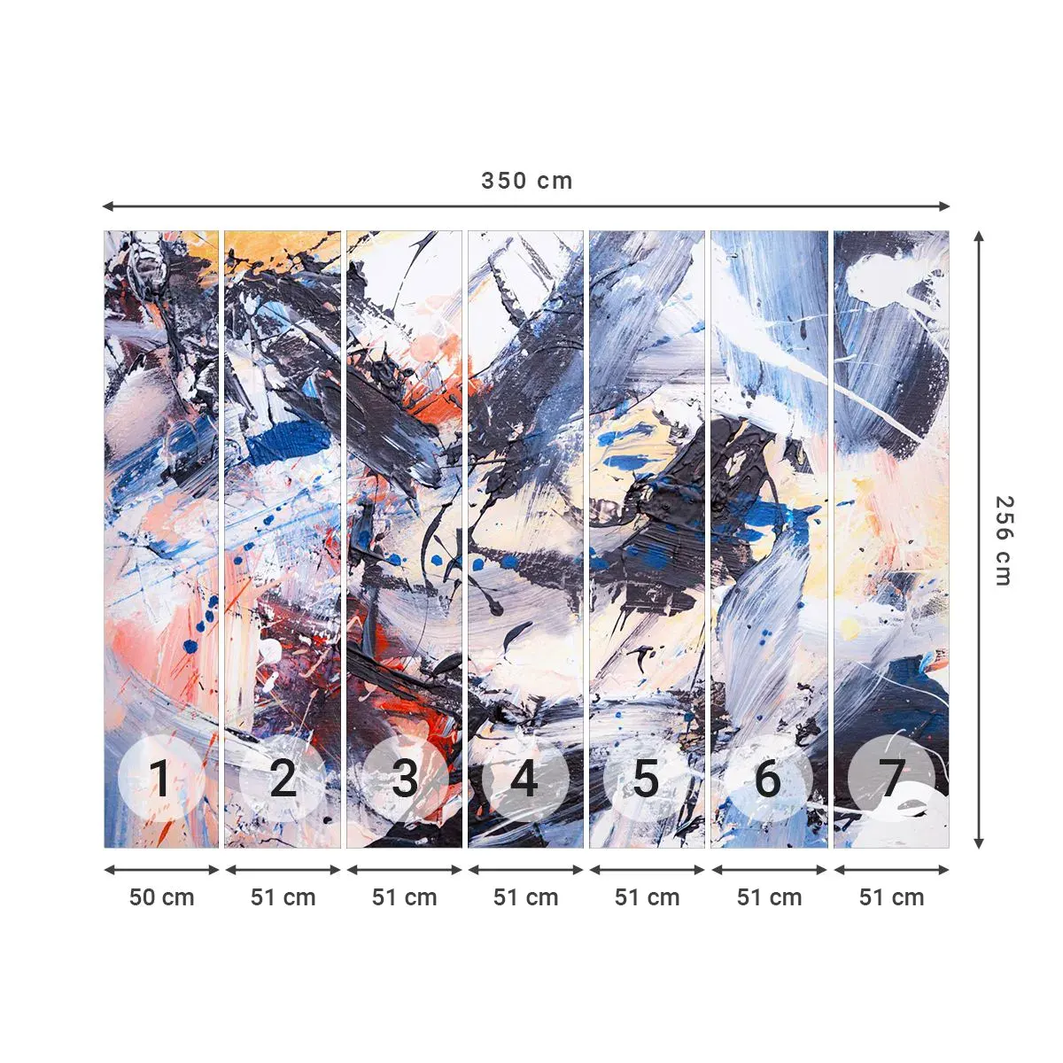 Tapet Autoadeziv Deluxe Sticker - Dansul nebun al abstracției - Abstracția, Bucată, Pictura - 350x256 cm