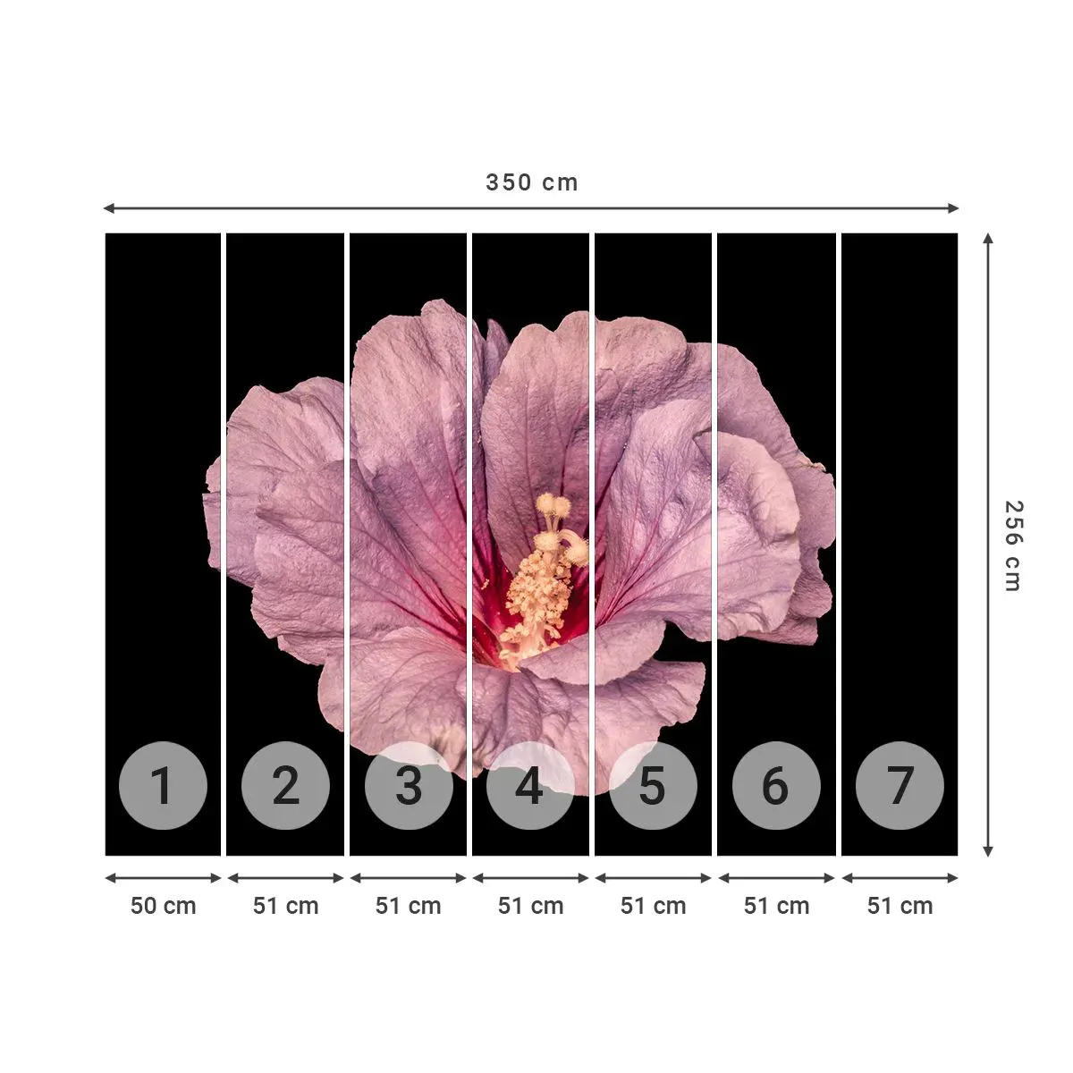 Selbstklebende Fototapete Deluxe Sticker - Direkt ins Herz - Blume, Stück, Grafik - 350x256 cm