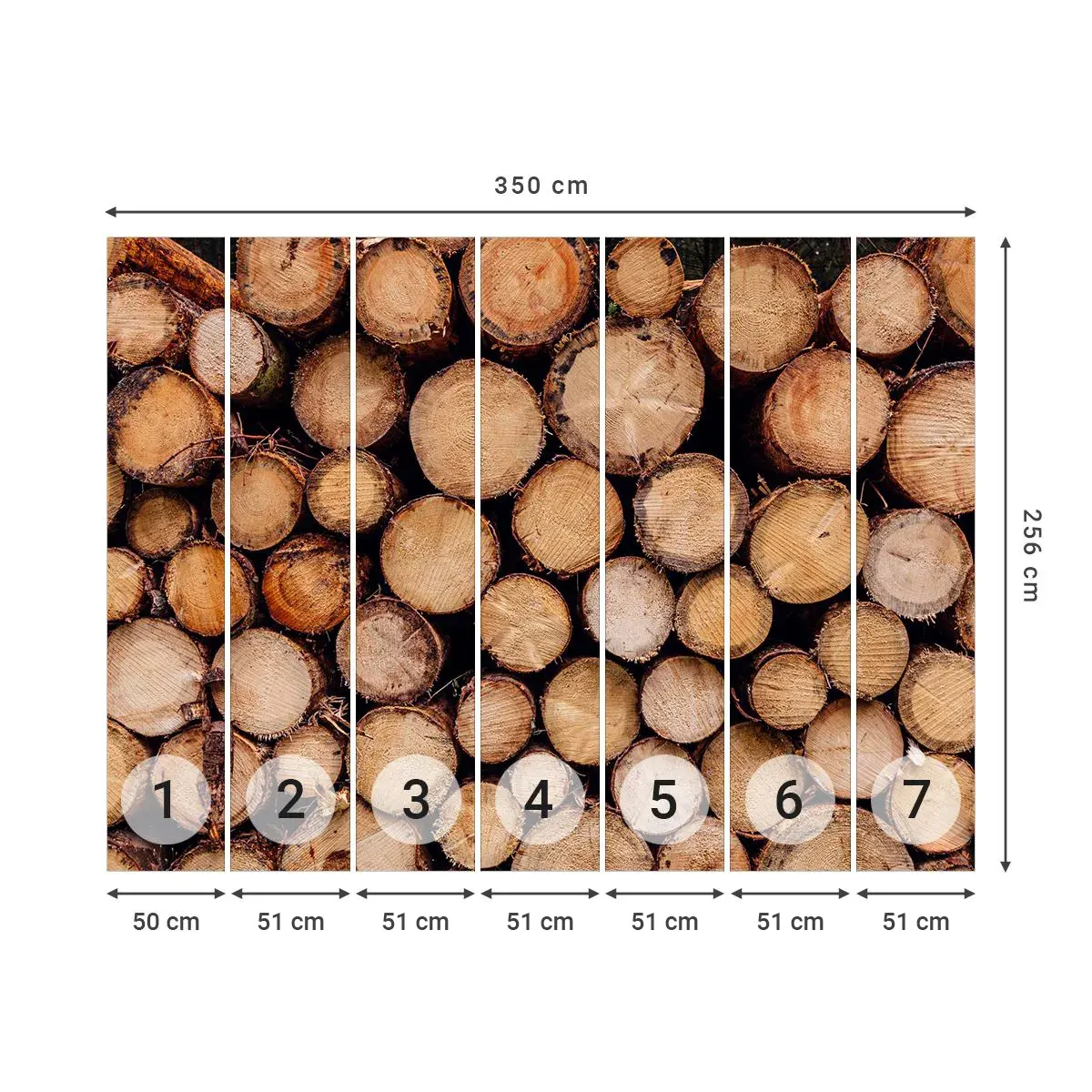 Självhäftande Fototapet Deluxe Sticker - Ny början - Trä, Trästockar, Natur - 350x256 cm