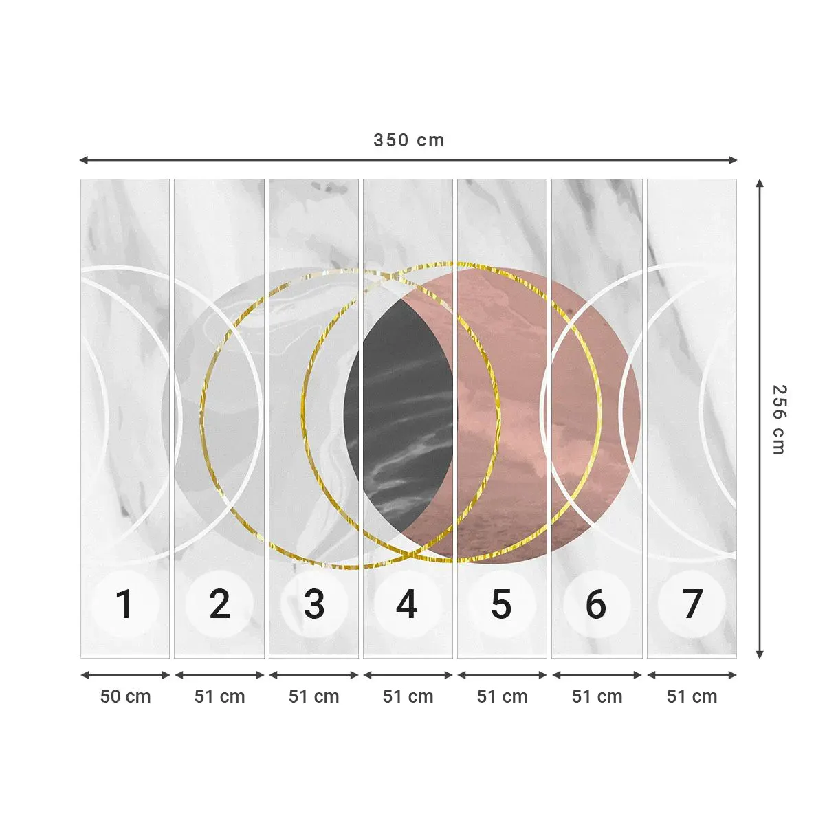 Papel de Parede Autocolante Deluxe Sticker - Música das esferas - Abstração, Pedaço, Distritos - 350x256 cm