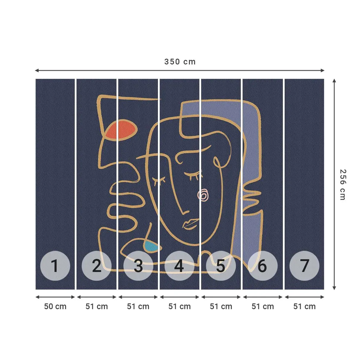 Selbstklebende Fototapete Deluxe Sticker - In Gedanken - Porträt, Gesicht, Stück - 350x256 cm