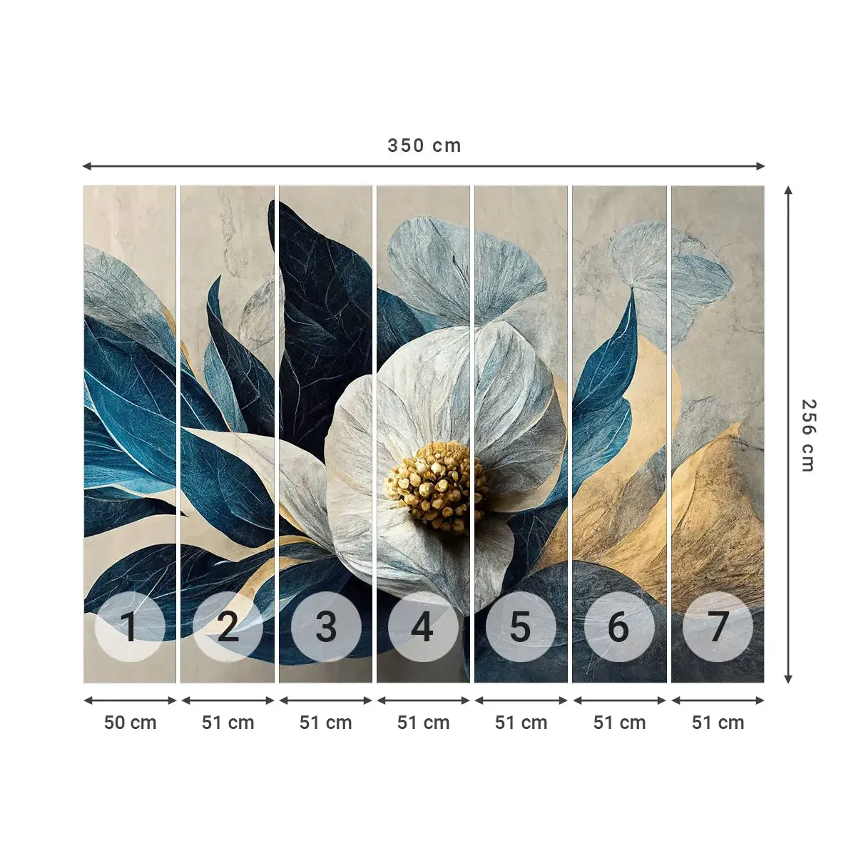 Selbstklebende Fototapete Deluxe Sticker - Er hat ein Herz aus Gold - Blume, Elegant, Stück - 350x256 cm