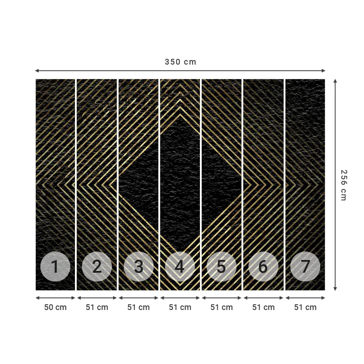 Samolepiaca Fototapeta Deluxe Sticker - Geometria v štýle glamour - Art Deco, Moderné, Glamour - 350x256 cm