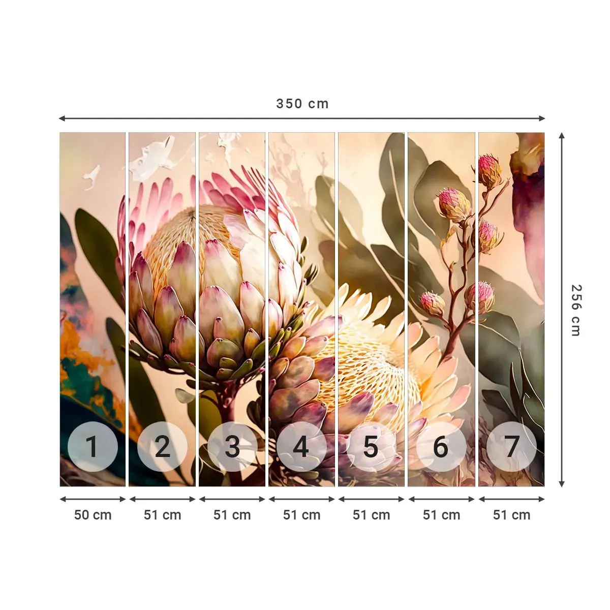 Självhäftande Fototapet Deluxe Sticker - Ömsint omfamnad - Blommor, Växter, Botanik - 350x256 cm