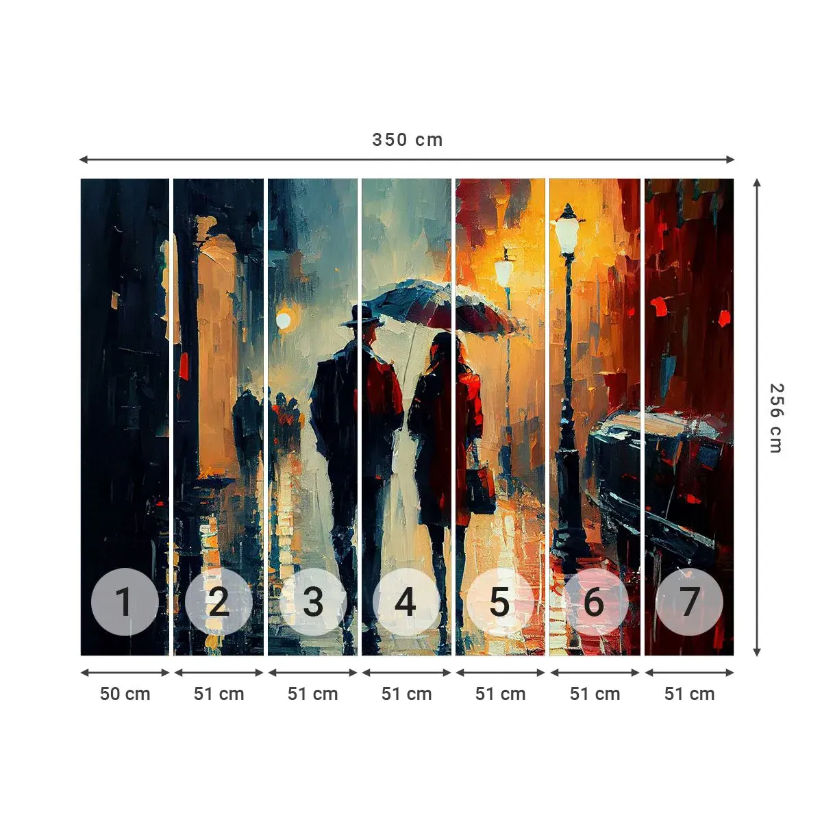 Selbstklebende Fototapete Deluxe Sticker - Urbane Liebesgeschichte - Romantik, Paar, Landschaft - 350x256 cm