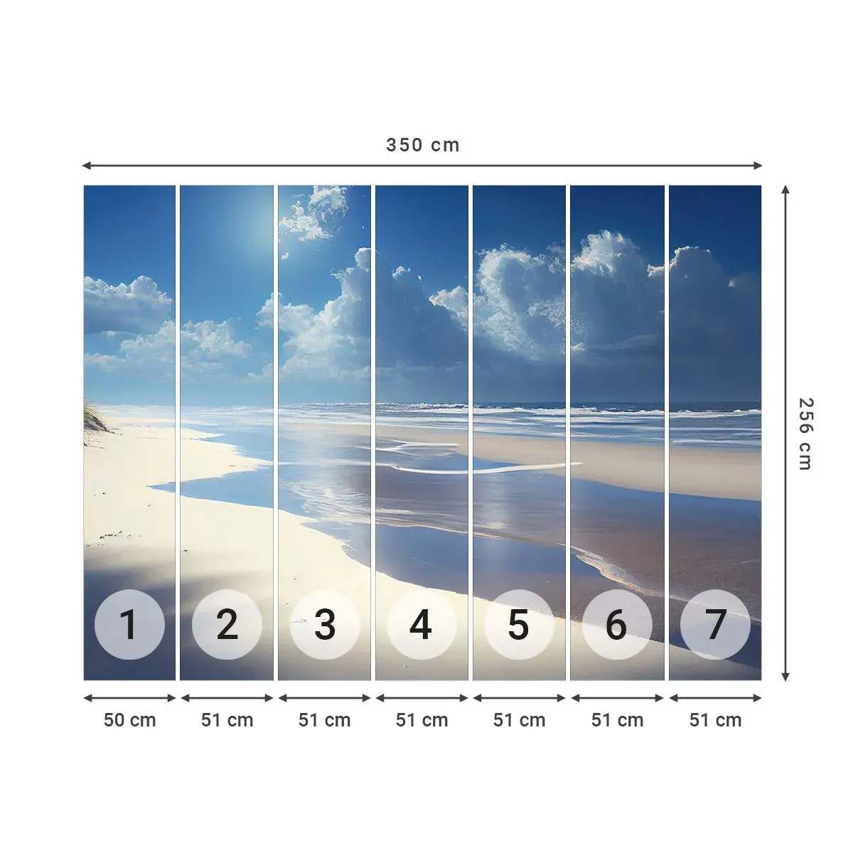 Papel de Parede Autocolante Deluxe Sticker - Férias no paraíso - Praia, oceano, Feriados - 350x256 cm