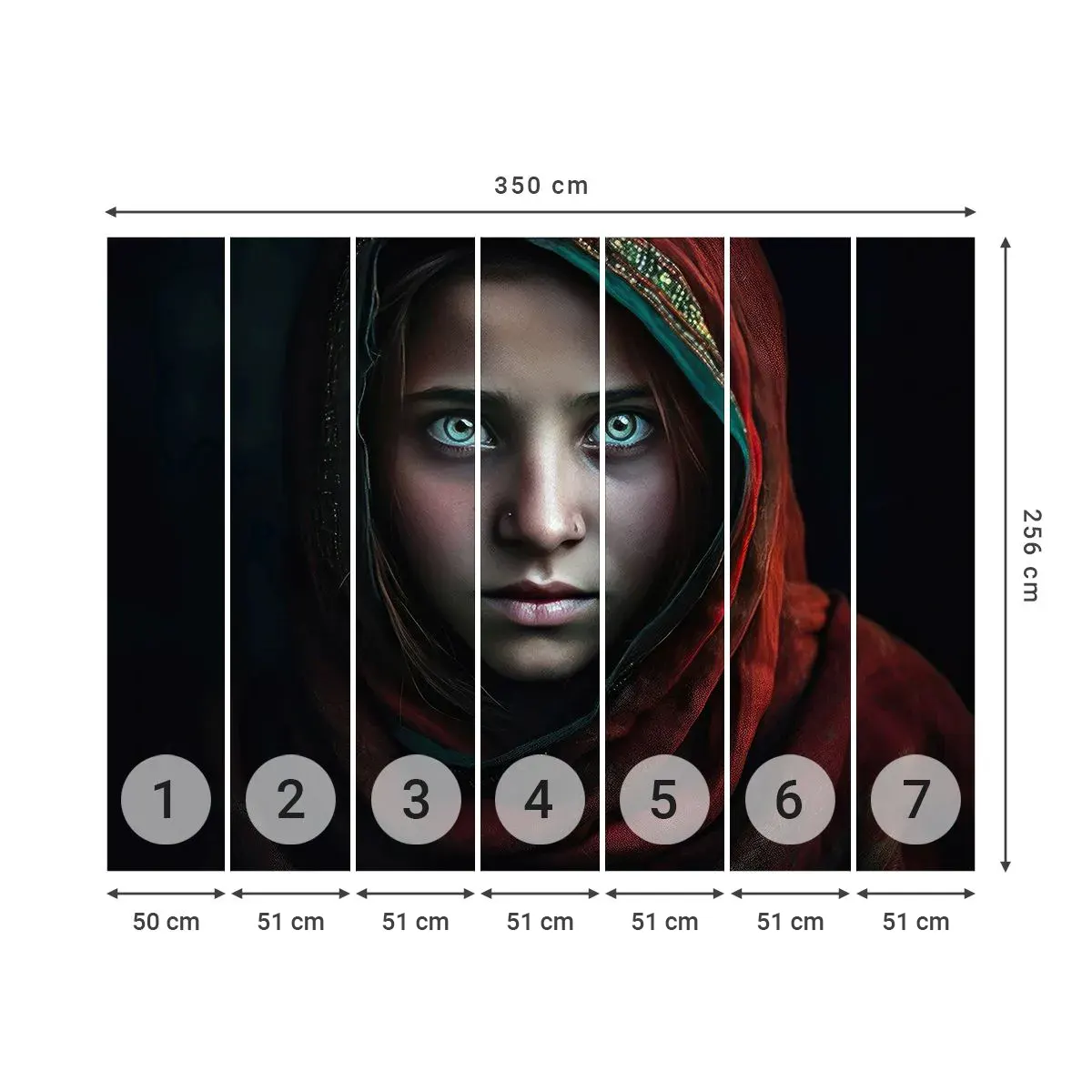 Tapet Autoadeziv Deluxe Sticker - Prințesa orientală - Fată, Portret, Pakistan - 350x256 cm