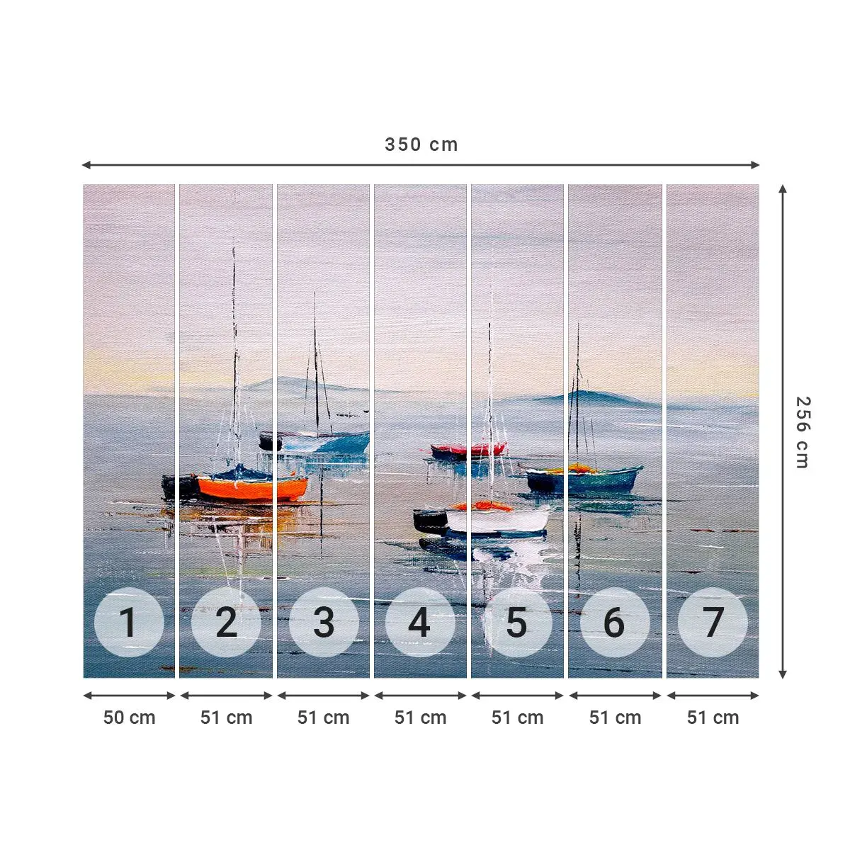 Papier Peint Autocollant Deluxe Sticker - Un repos bien mérité - Nautique, Voiliers, Bord de mer - 350x256 cm