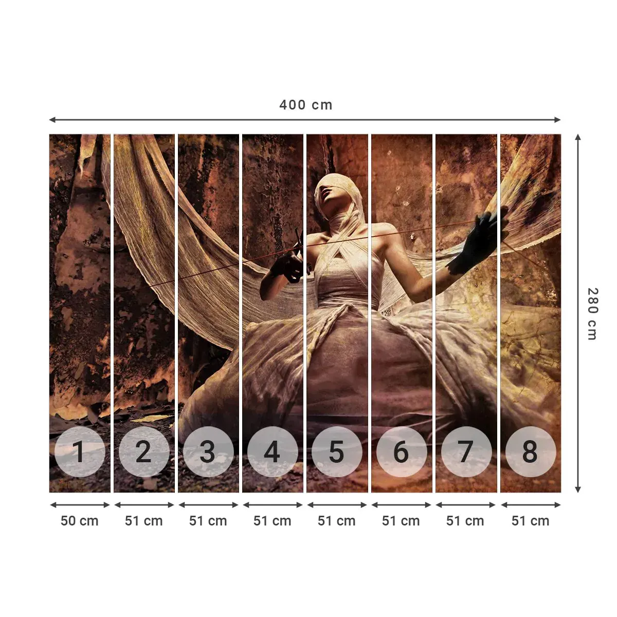 Selbstklebende Fototapete Deluxe Sticker - Göttin des Schicksals - Theater, Stück, Mann - 400x280 cm