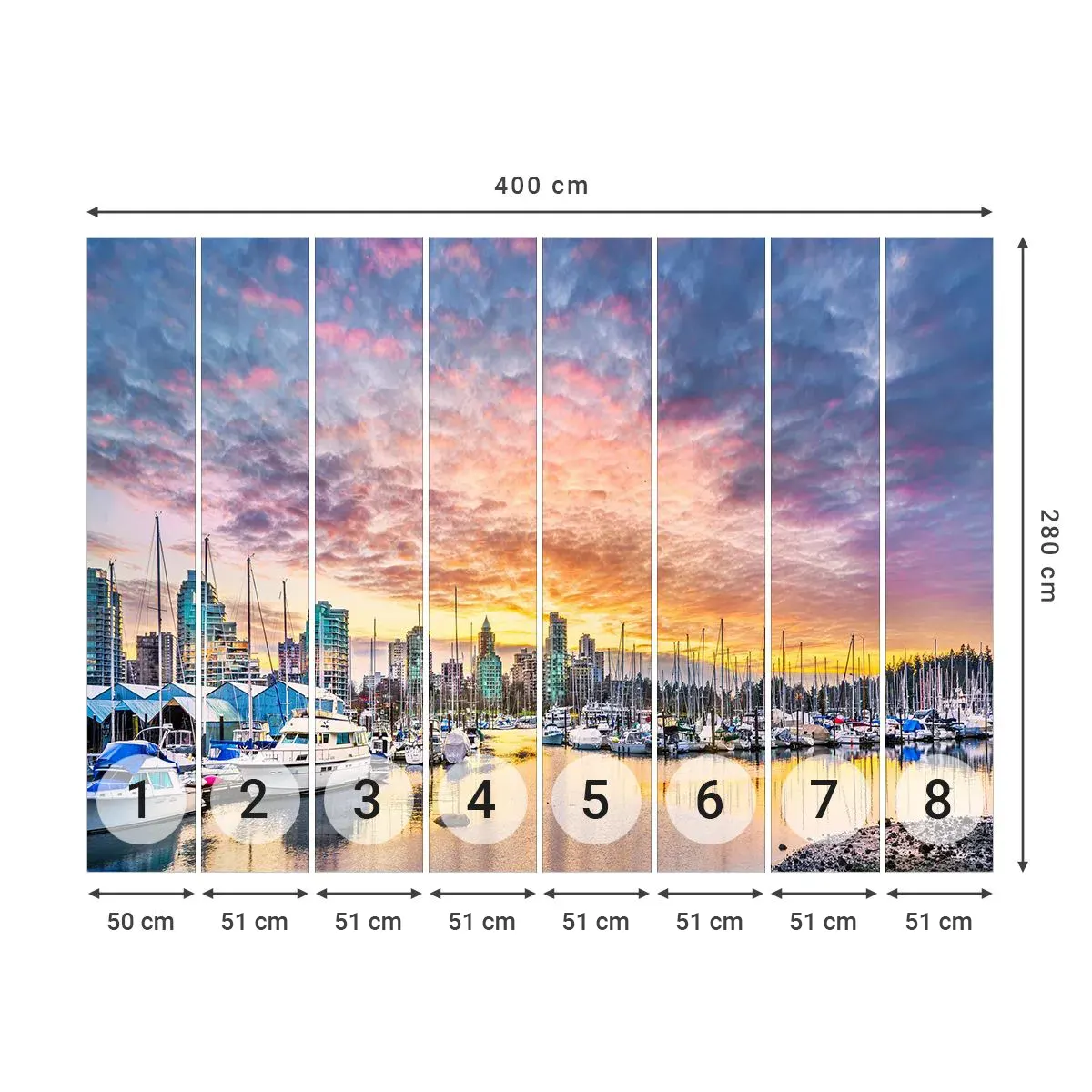 Samolepiaca Fototapeta Deluxe Sticker - Mesto tisíca námorníkov - Krajina, Mesto, Prístav - 400x280 cm