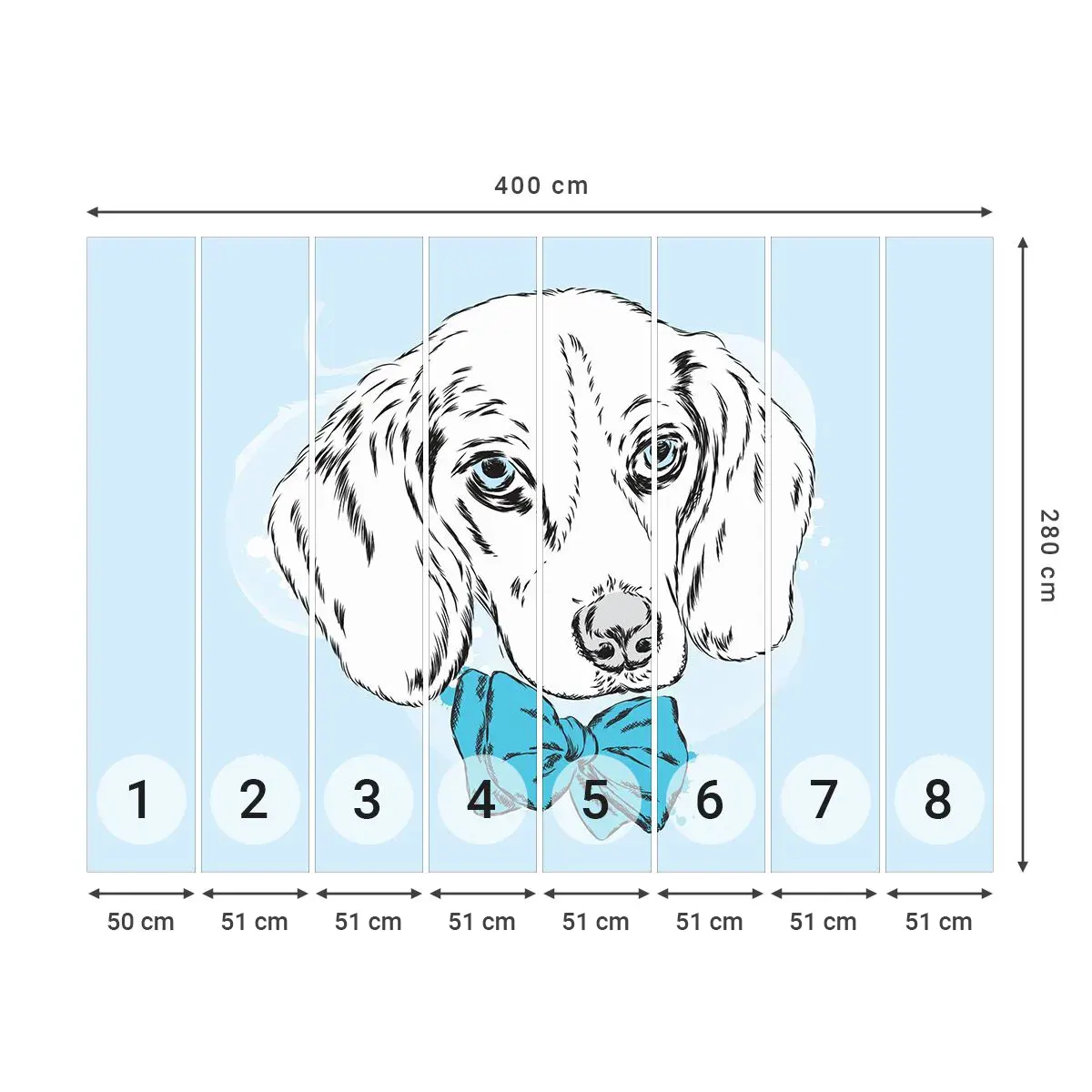 Öntapadós Fotótapéta Deluxe Sticker - Kutya elegancia - Absztrakció, Kutya, Gyerekeknek - 400x280 cm