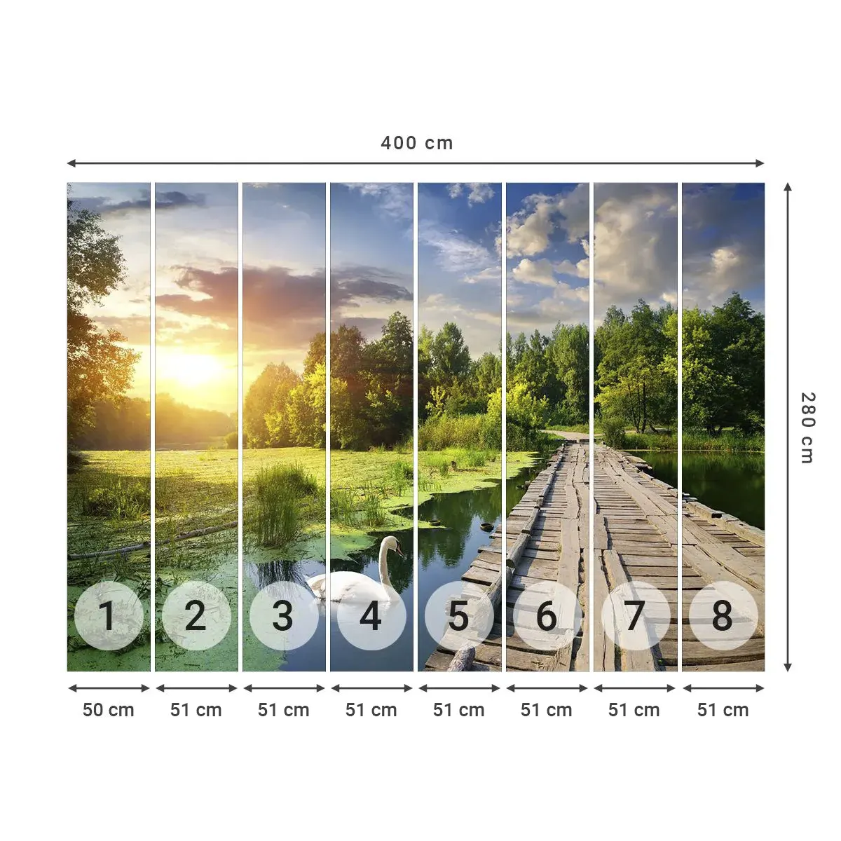 Fototapeta Samoprzylepna Deluxe Sticker - Lato, lato wszędzie - Krajobraz, Jezioro, Las - 400x280 cm