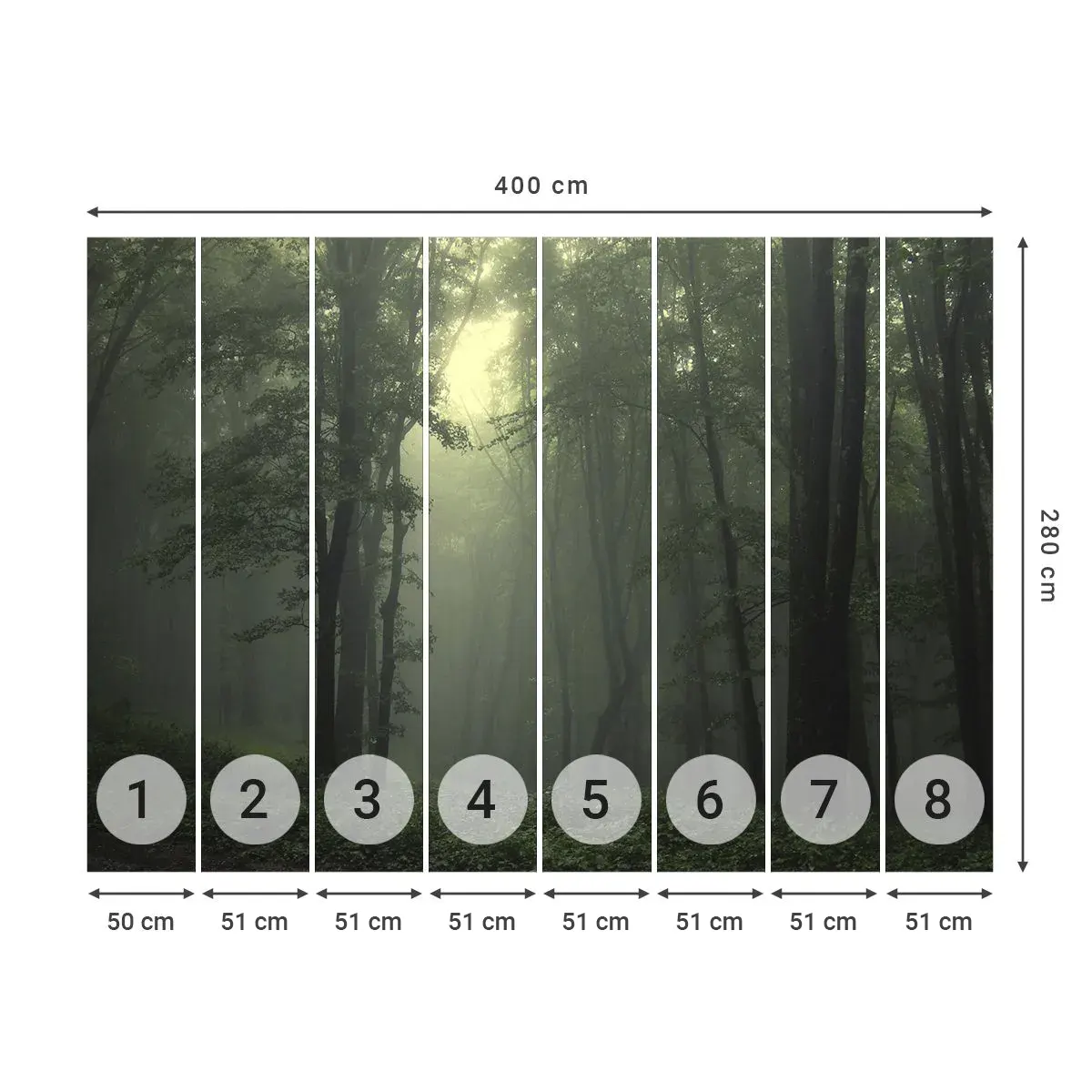 Zelfklevend Fotobehang Deluxe Sticker - Voordat hij wakker wordt - Landschap, Woud, Natuur - 400x280 cm